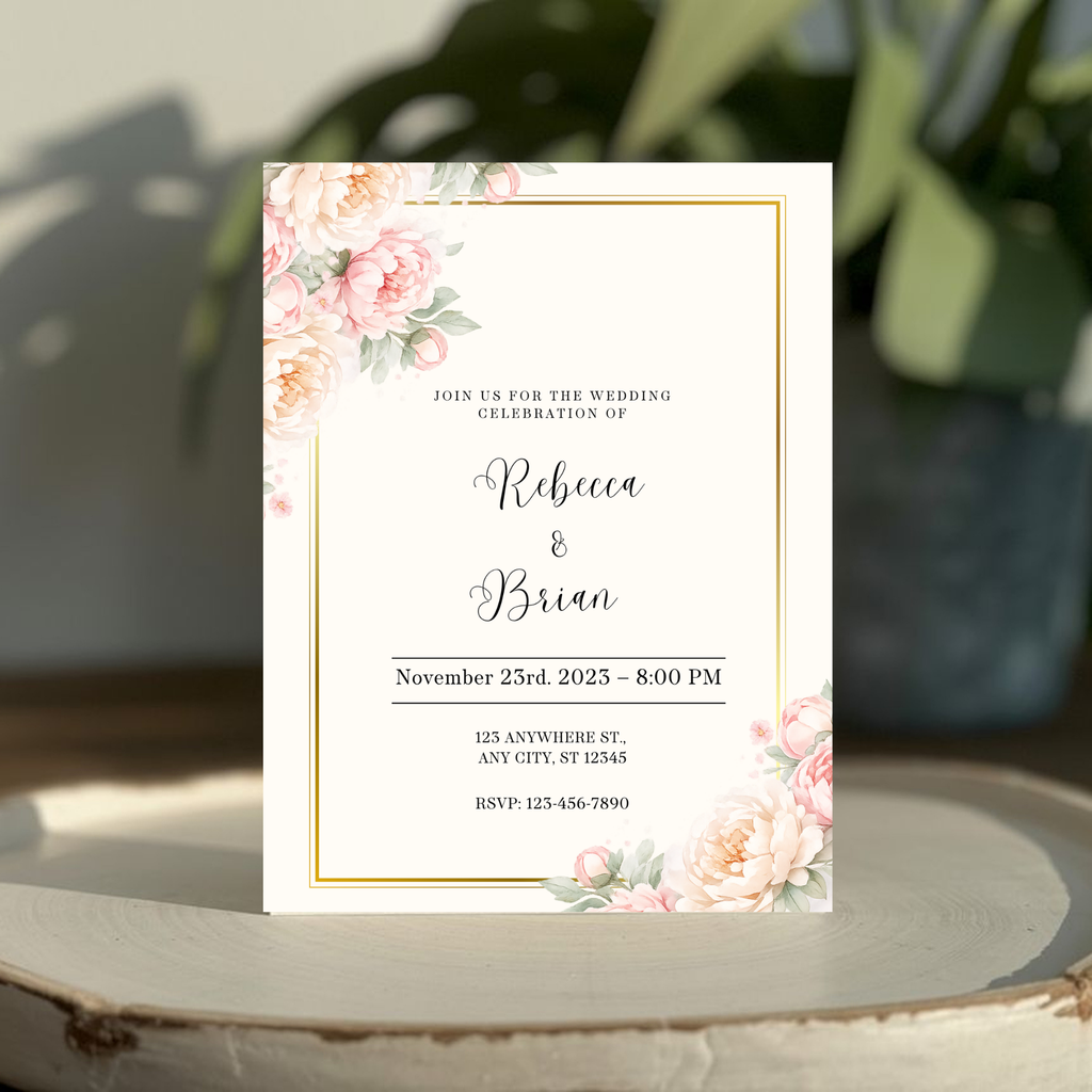 Romantic Pink Wedding Invitation