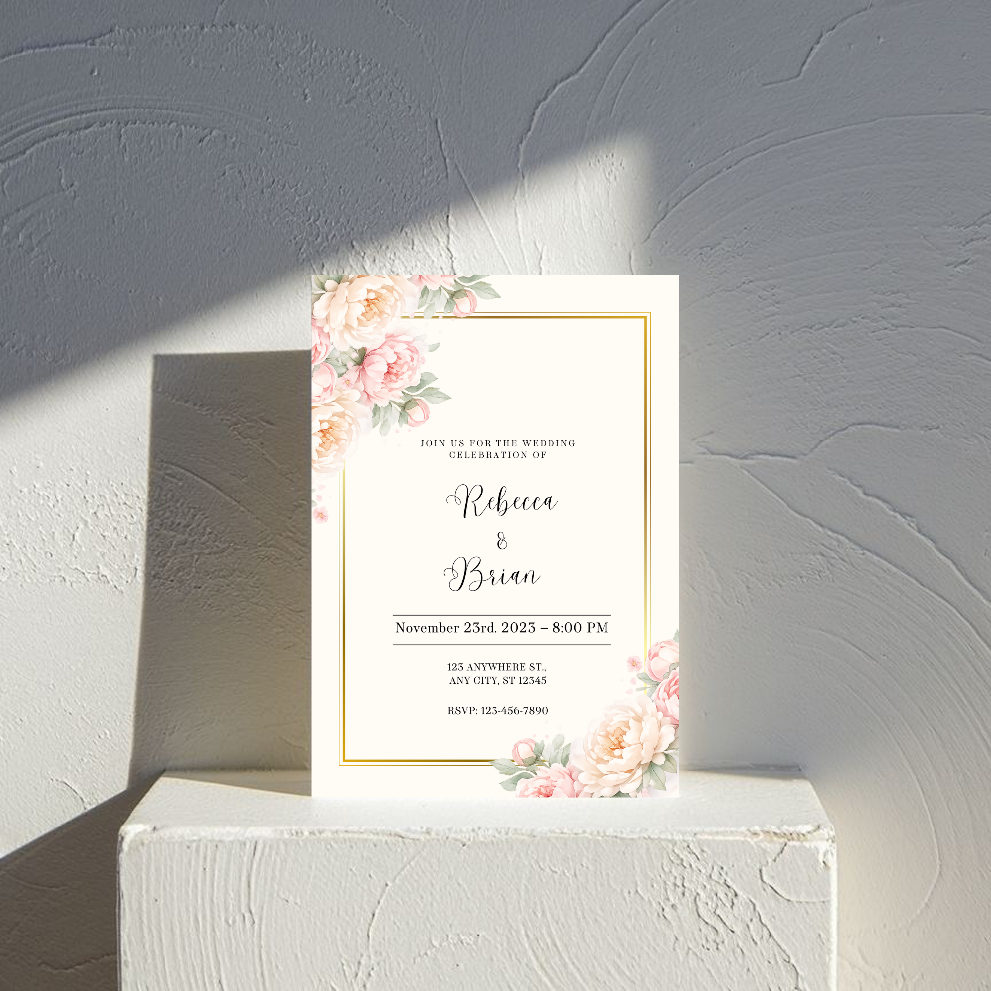 Romantic Pink Wedding Invitation