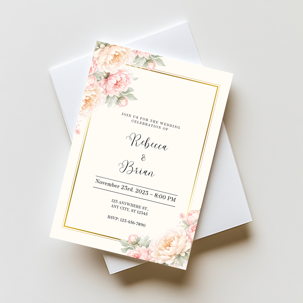 Romantic Pink Wedding Invitation