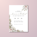 Beige Floral Wedding Invitation