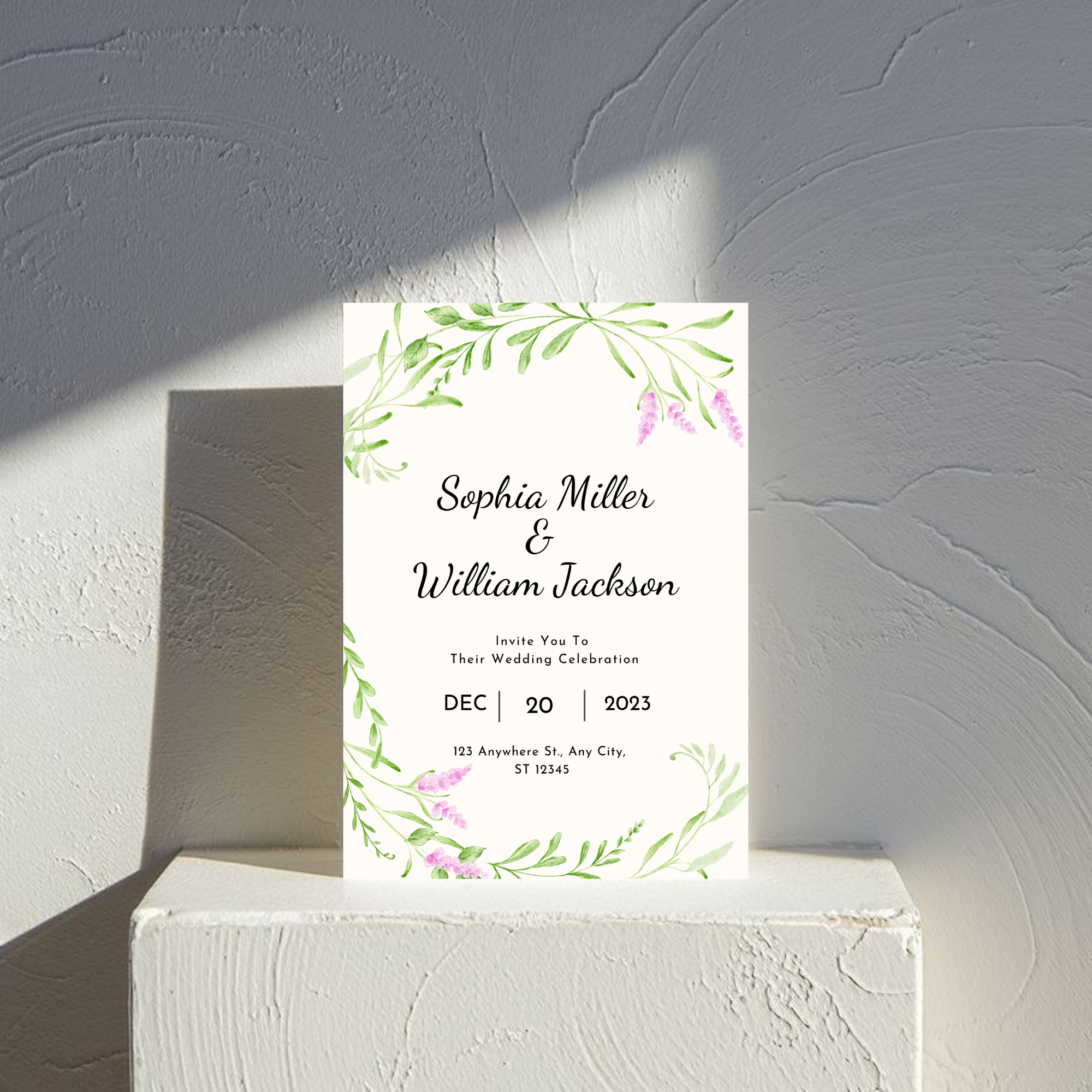 Elegant Green Wedding Invitation