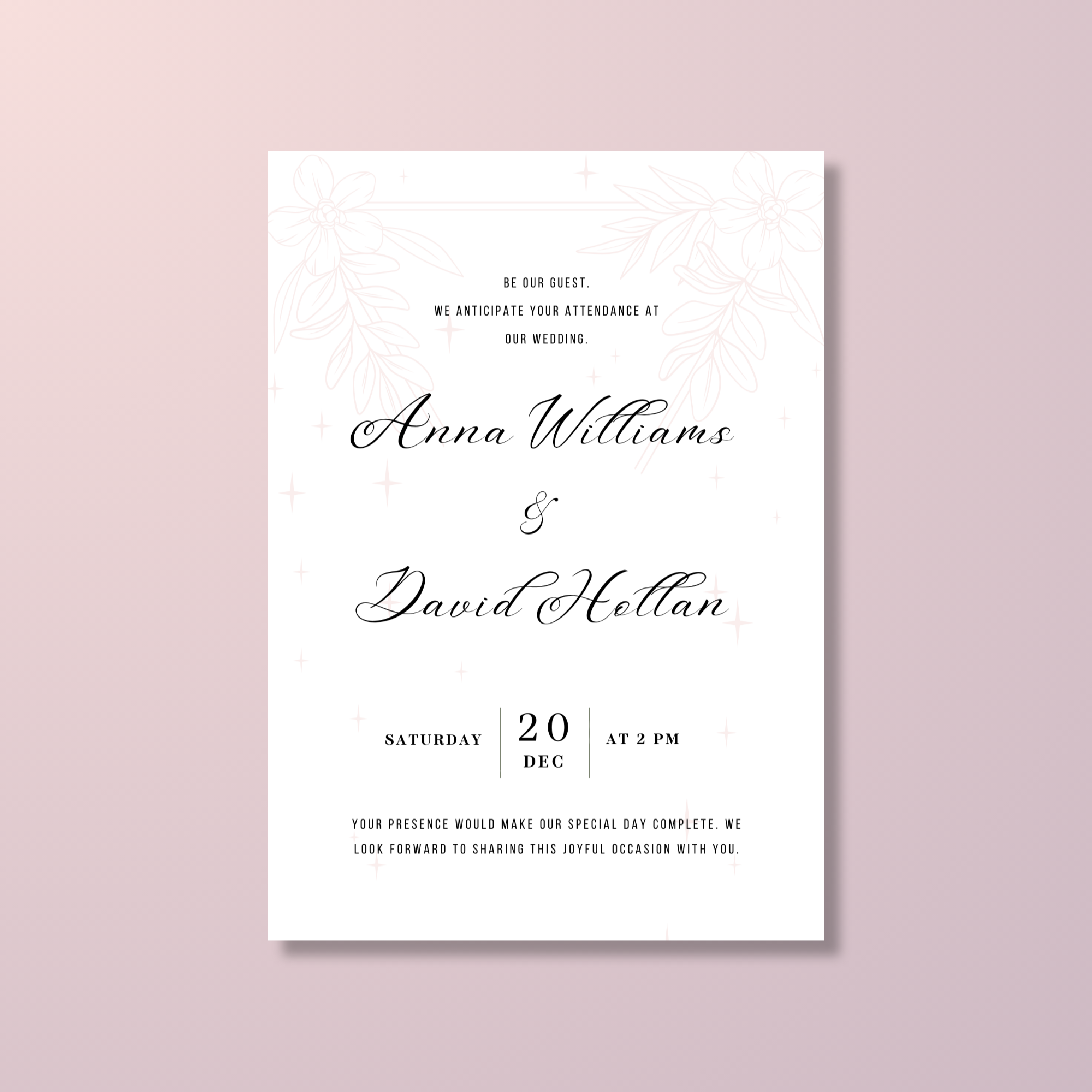 Minimalistic Wedding Invitation