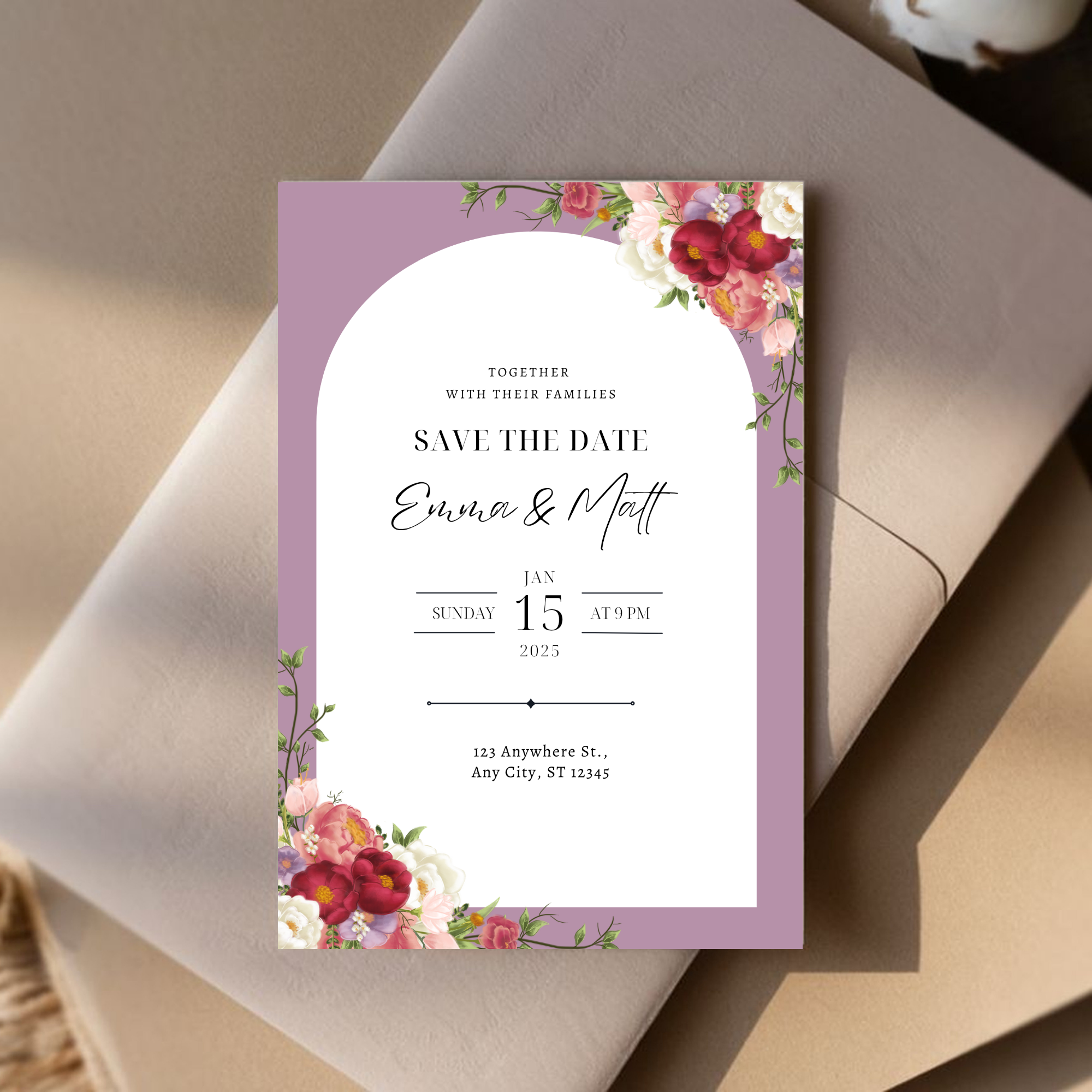 Floral Save The Date Invite