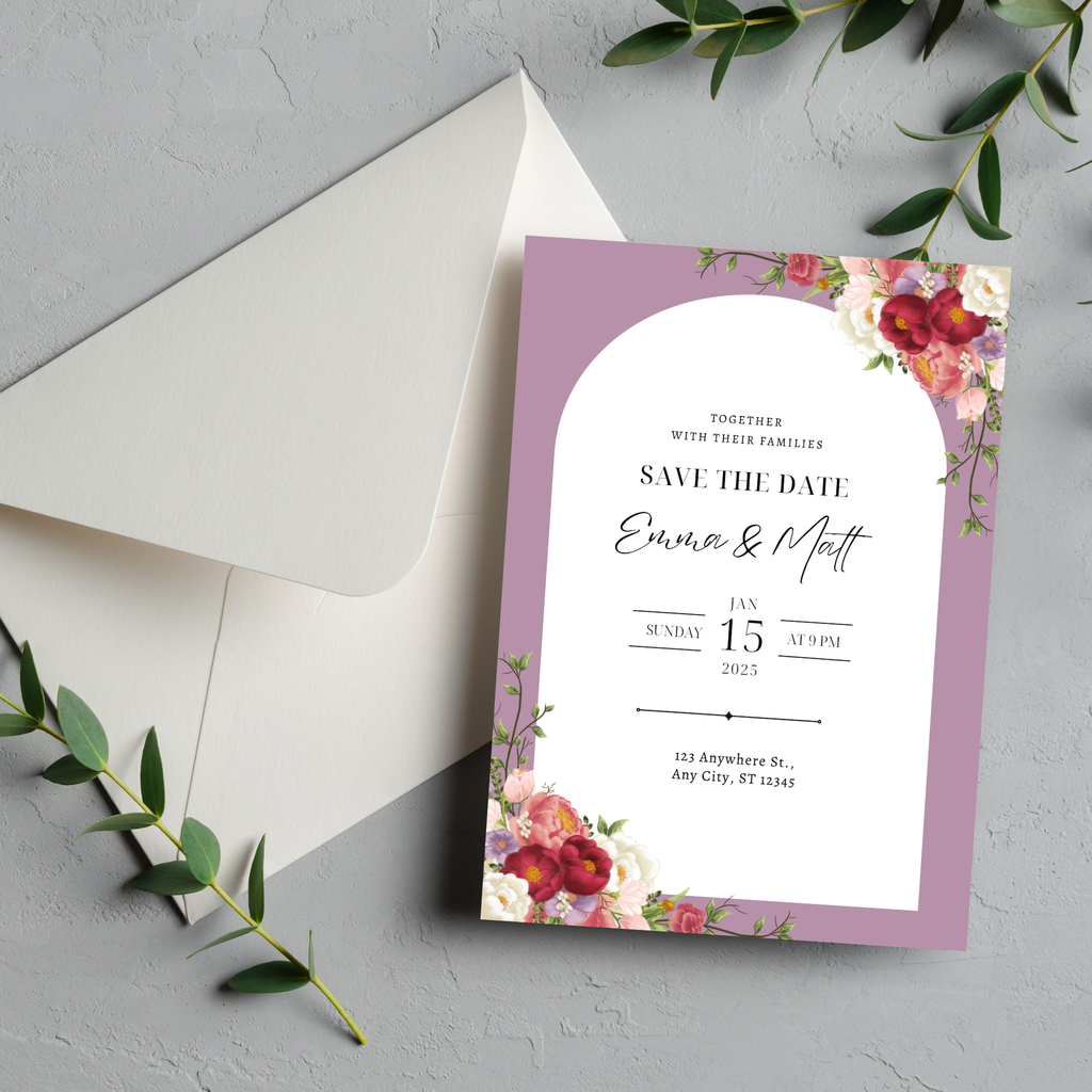 Floral Save The Date Invite