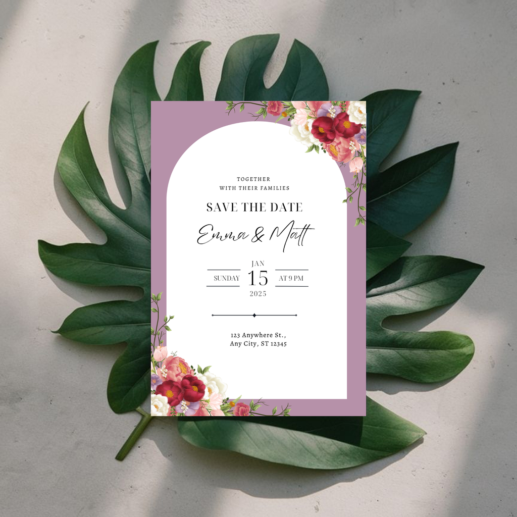 Floral Save The Date Invite