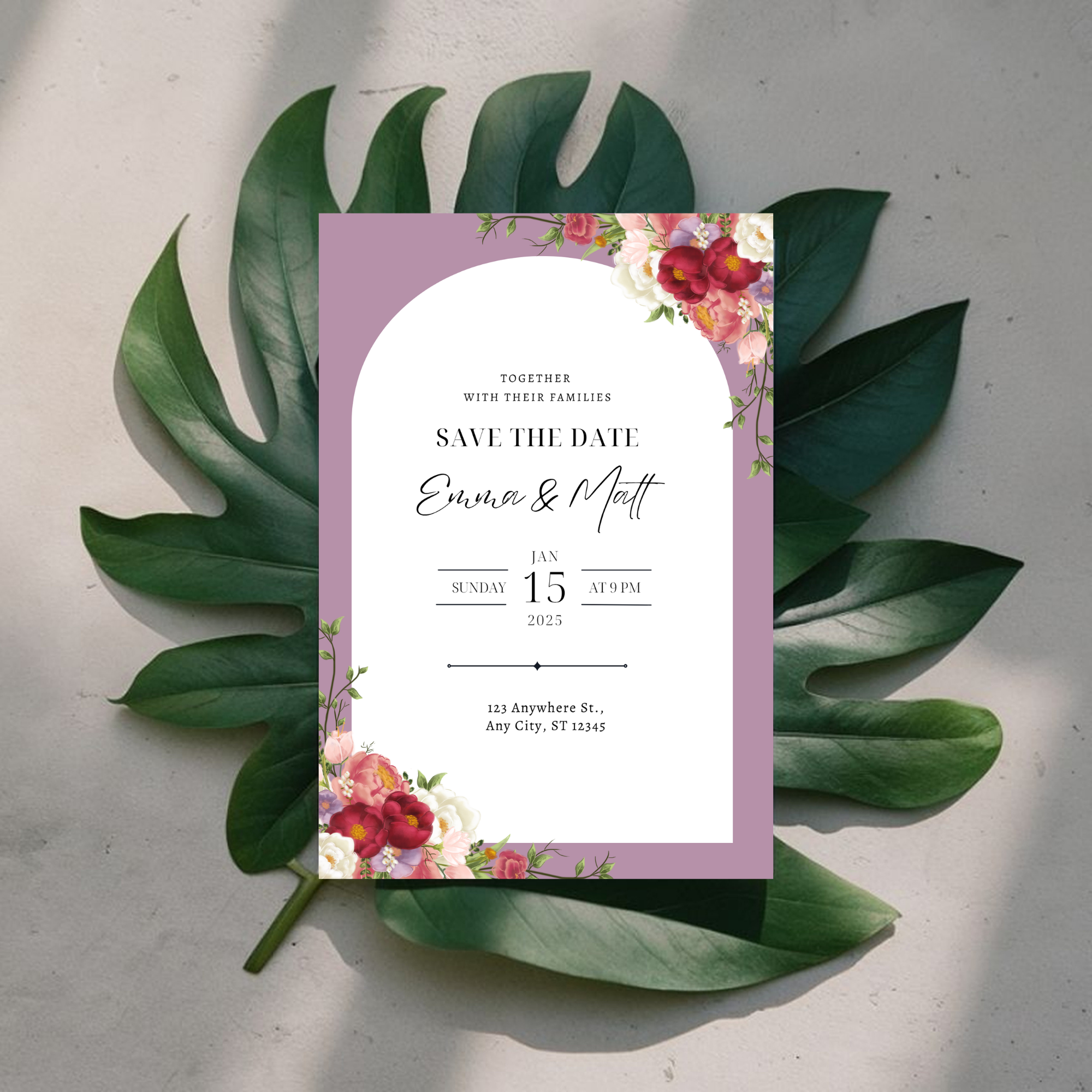 Floral Save The Date Invite