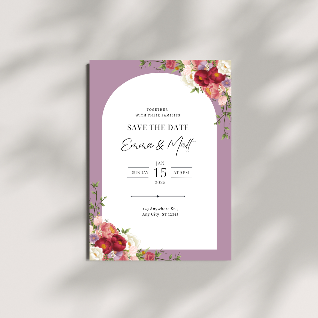 Floral Save The Date Invite