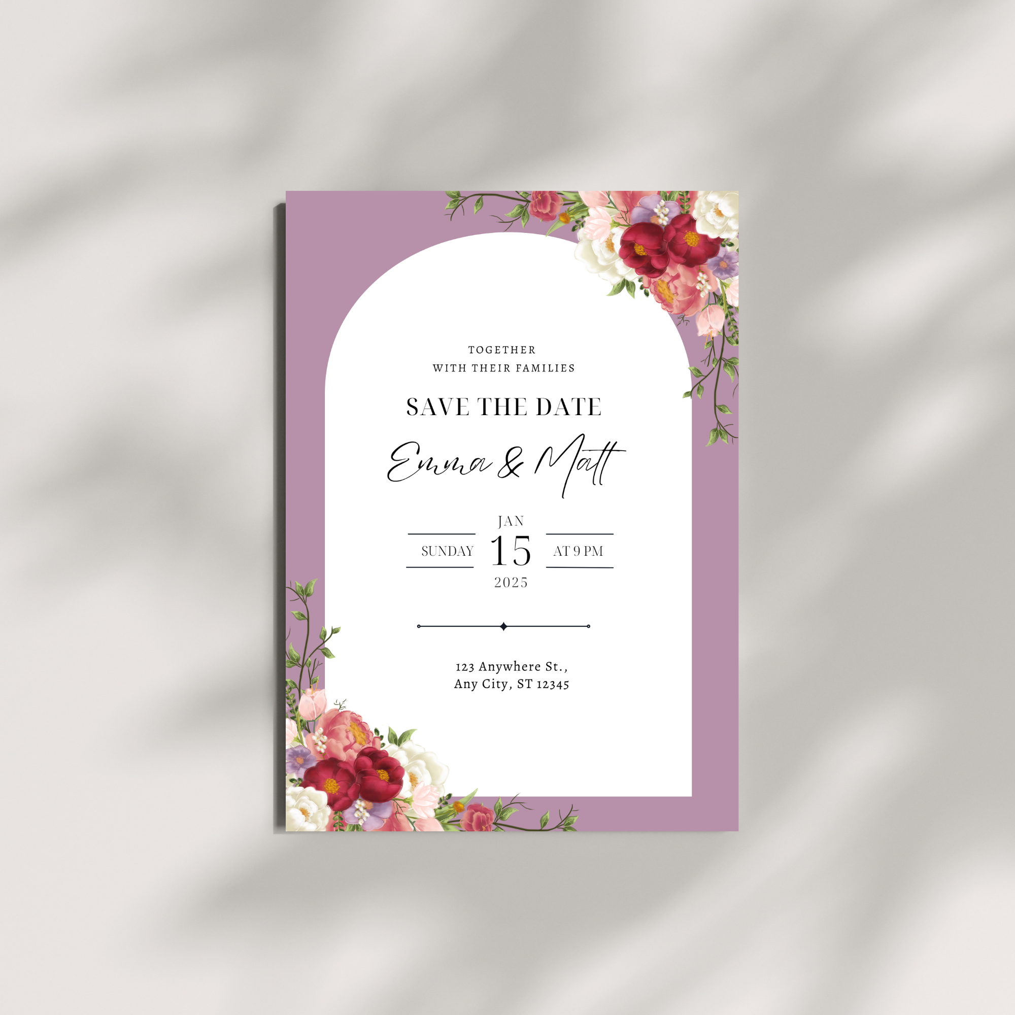 Floral Save The Date Invite