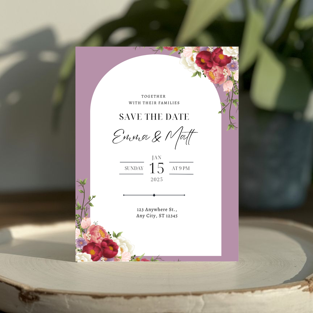 Floral Save The Date Invite