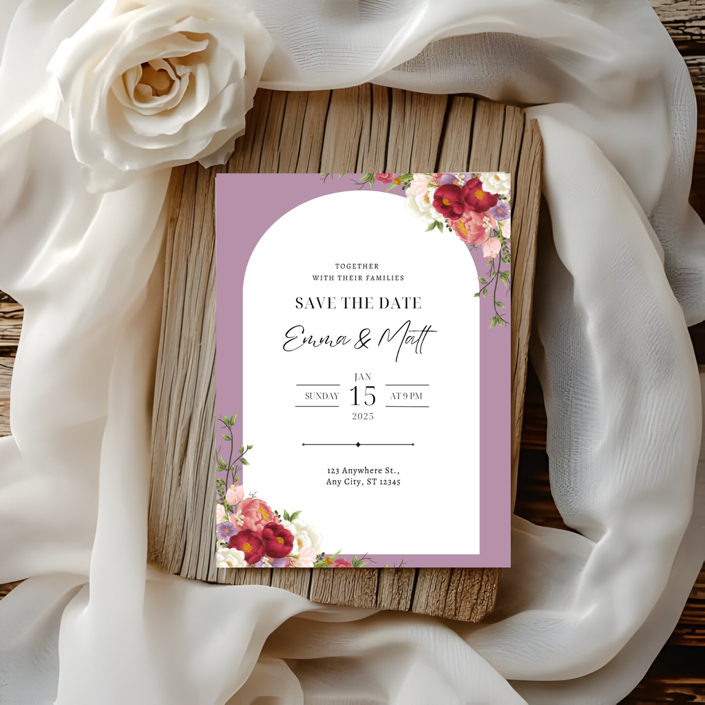 Floral Save The Date Invite
