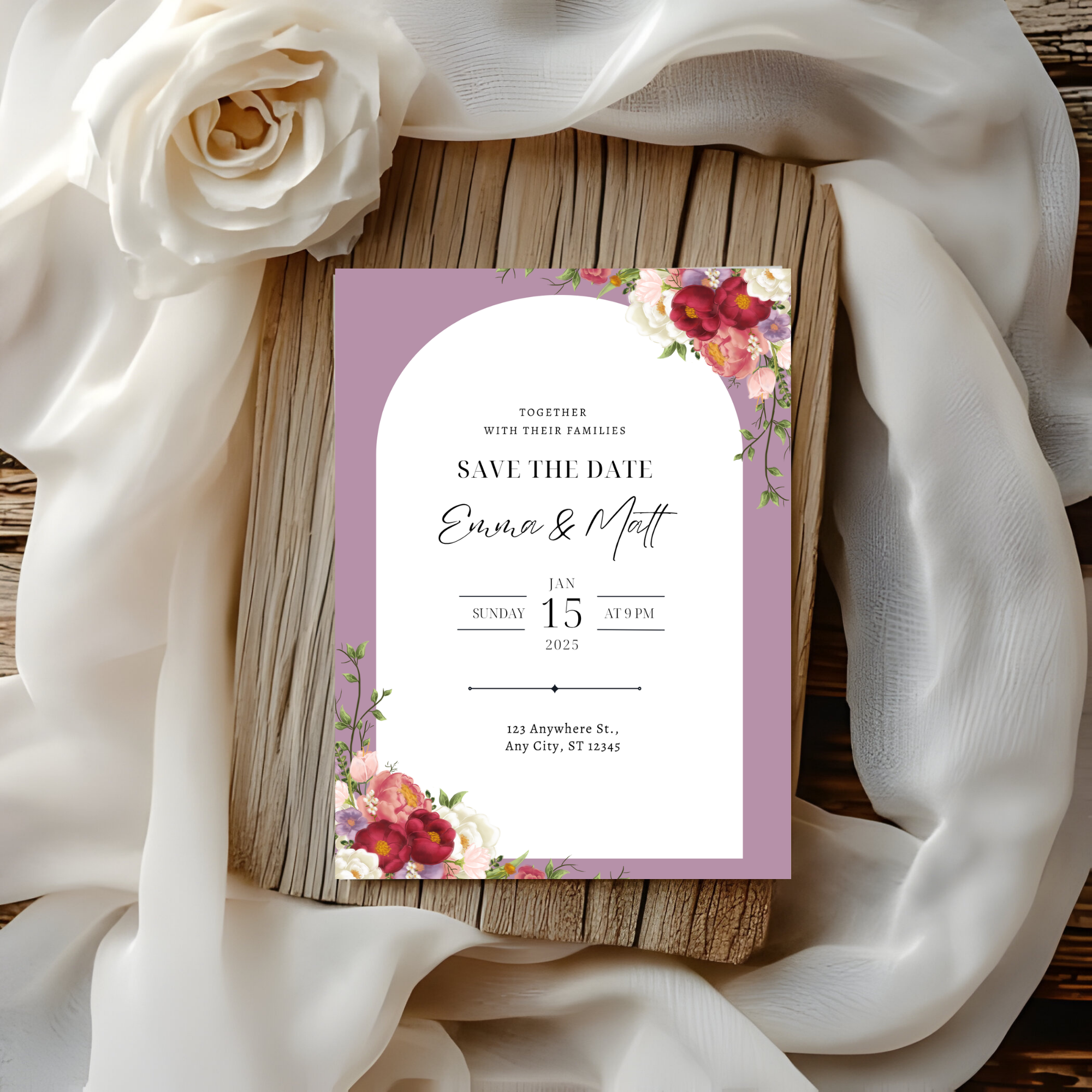 Floral Save The Date Invite