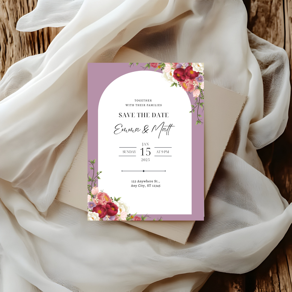 Floral Save The Date Invite