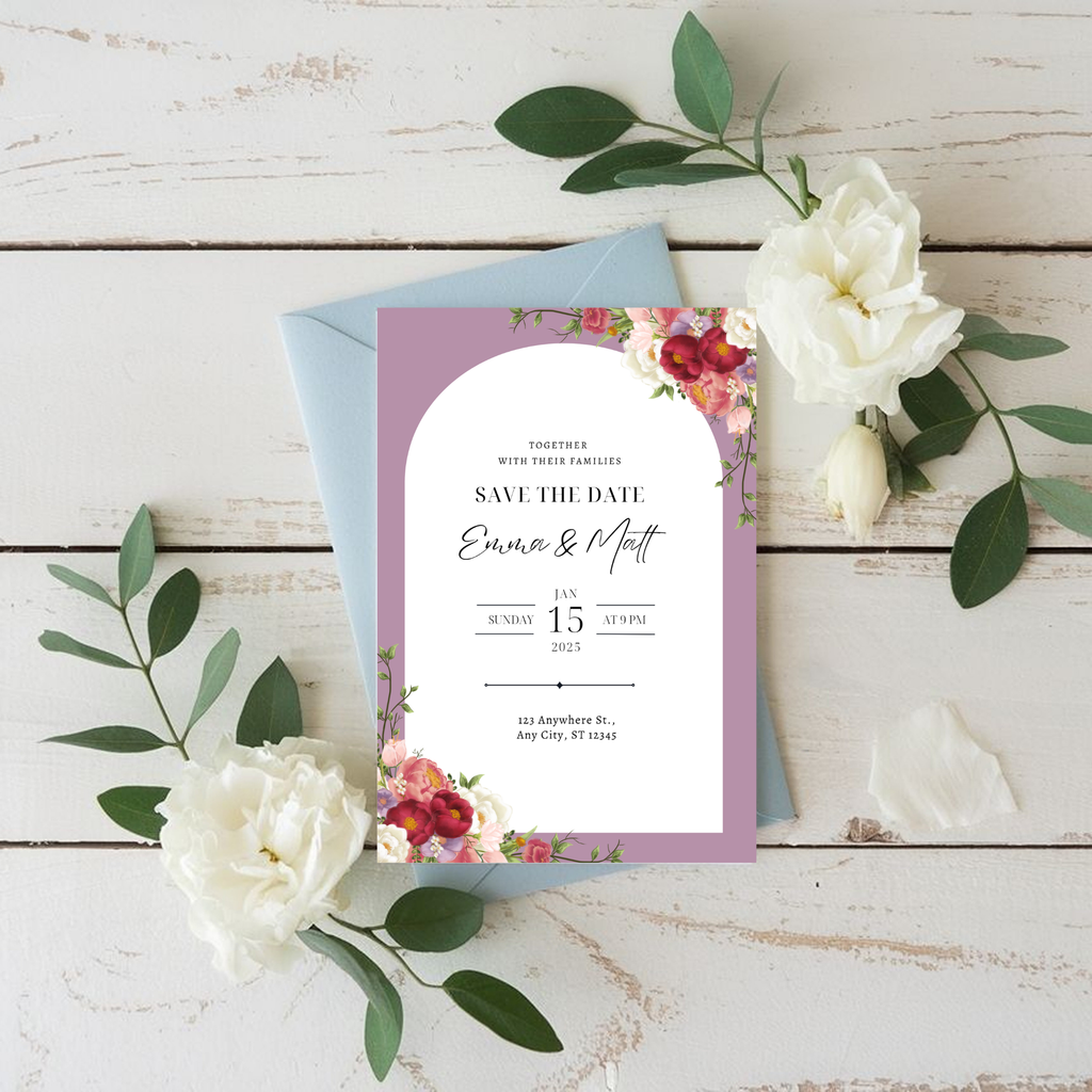 Floral Save The Date Invite