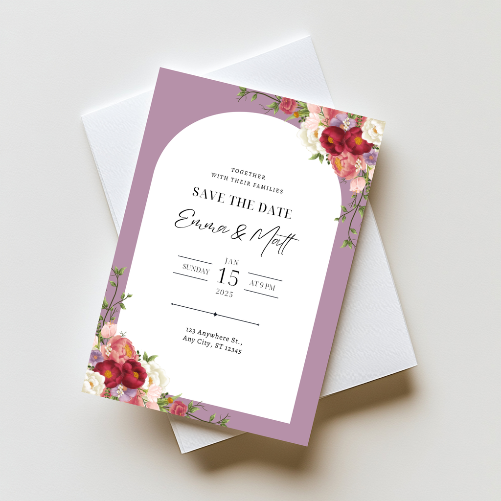 Floral Save The Date Invite