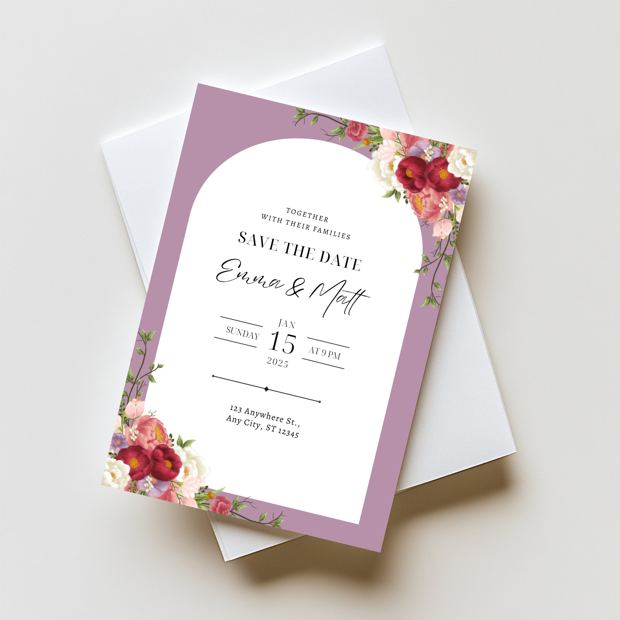 Floral Save The Date Invite