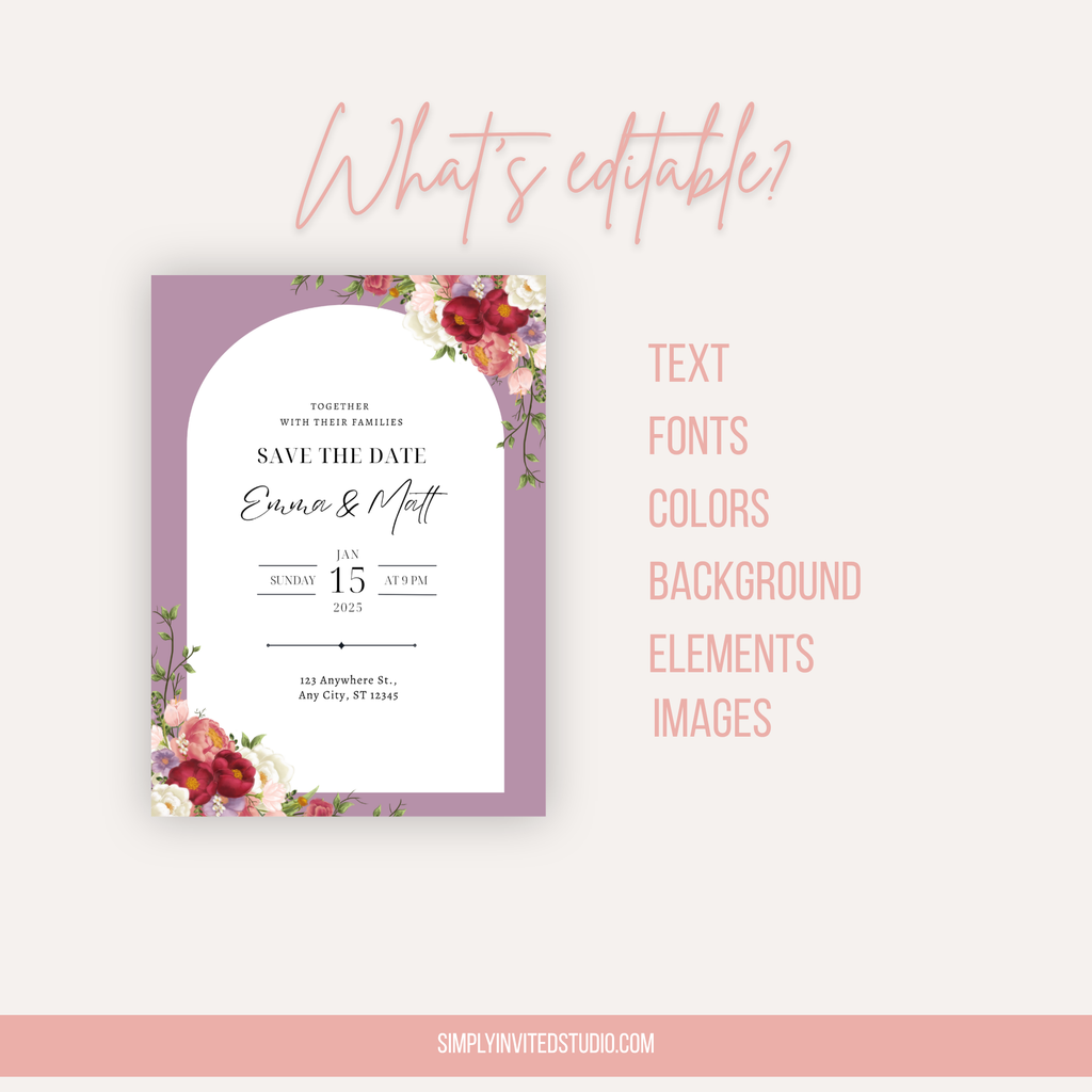 Floral Save The Date Invite