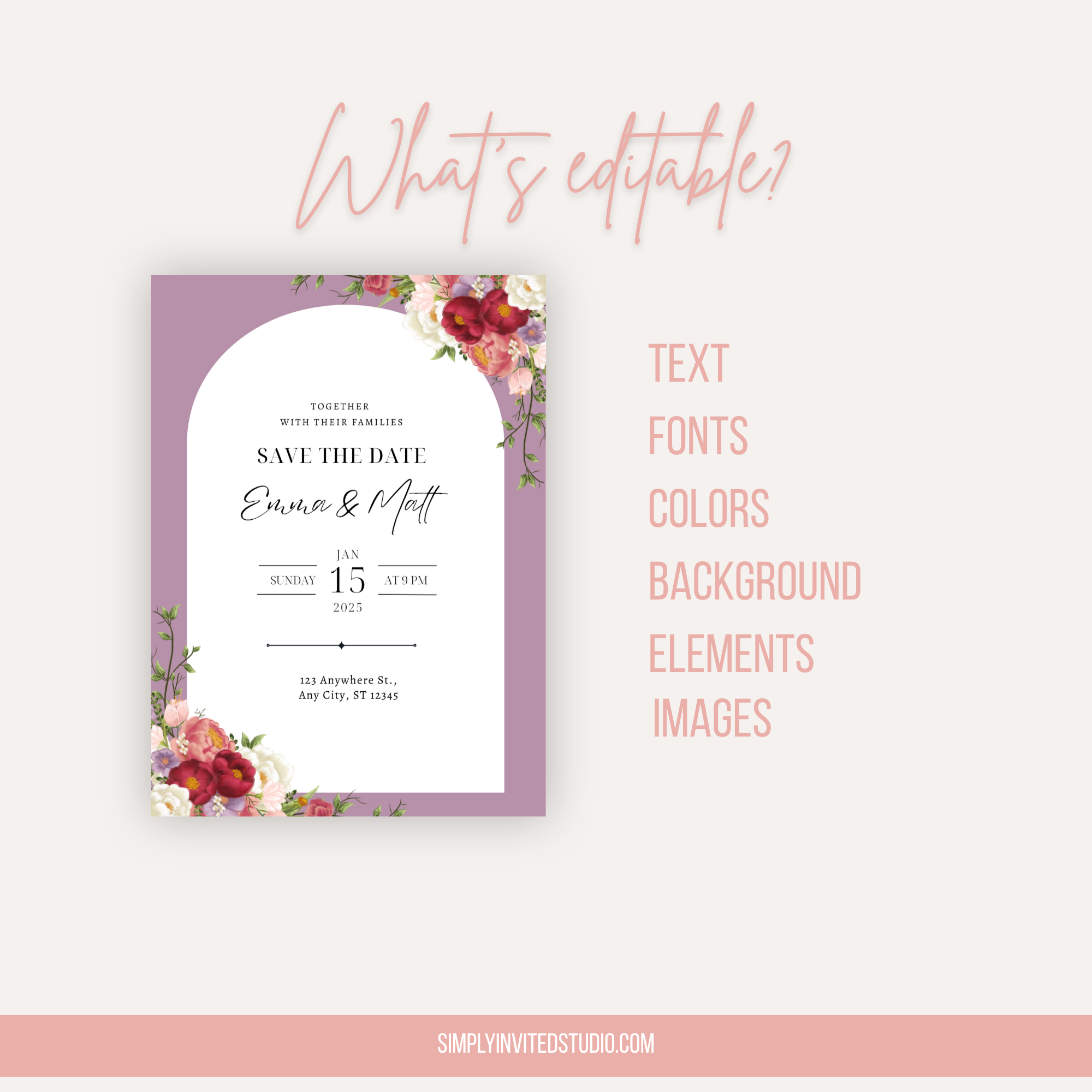 Floral Save The Date Invite
