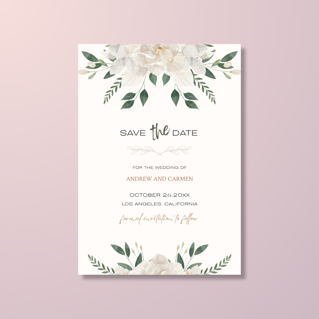 Floral Save The Date Invite