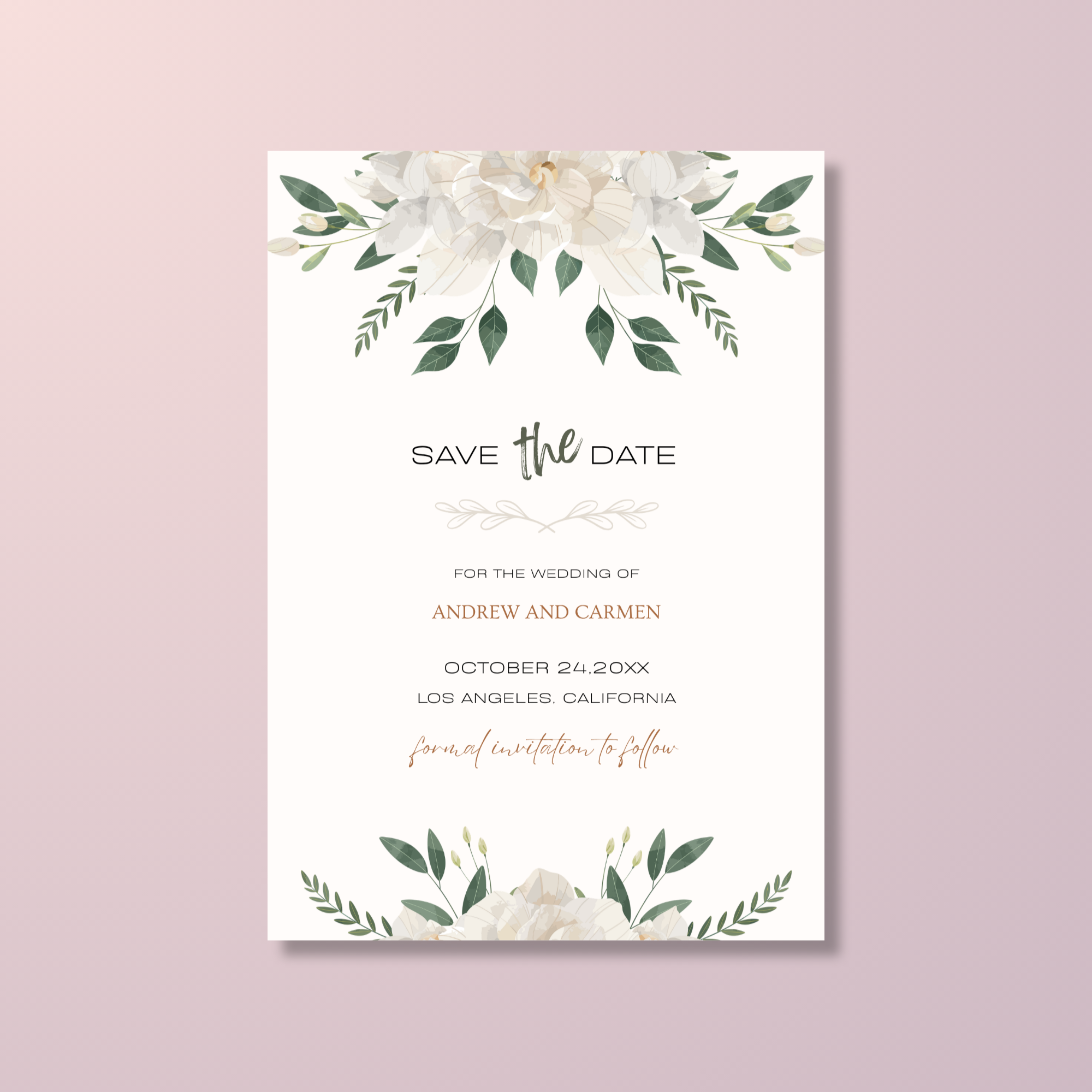 Floral Save The Date Invite
