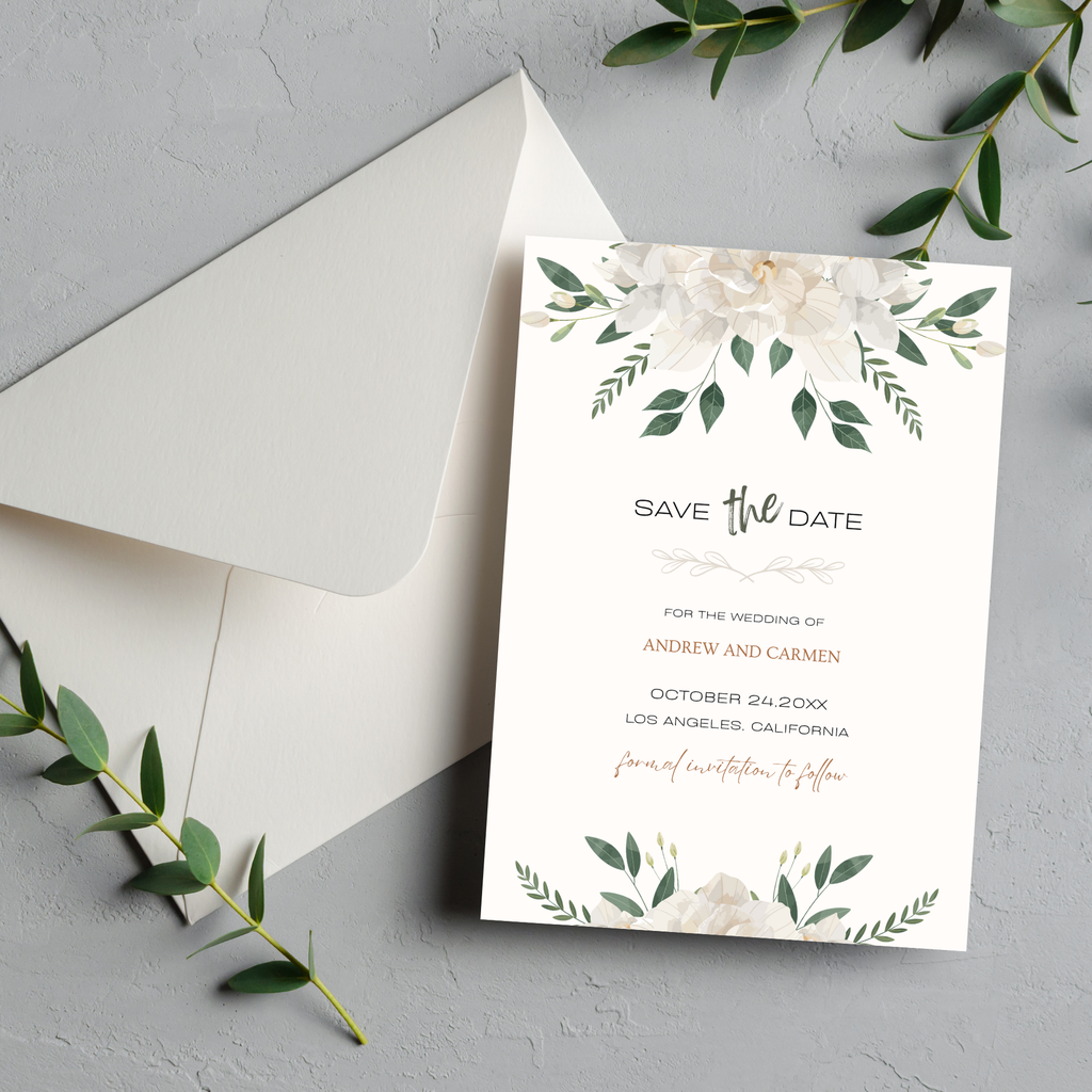 Floral Save The Date Invite