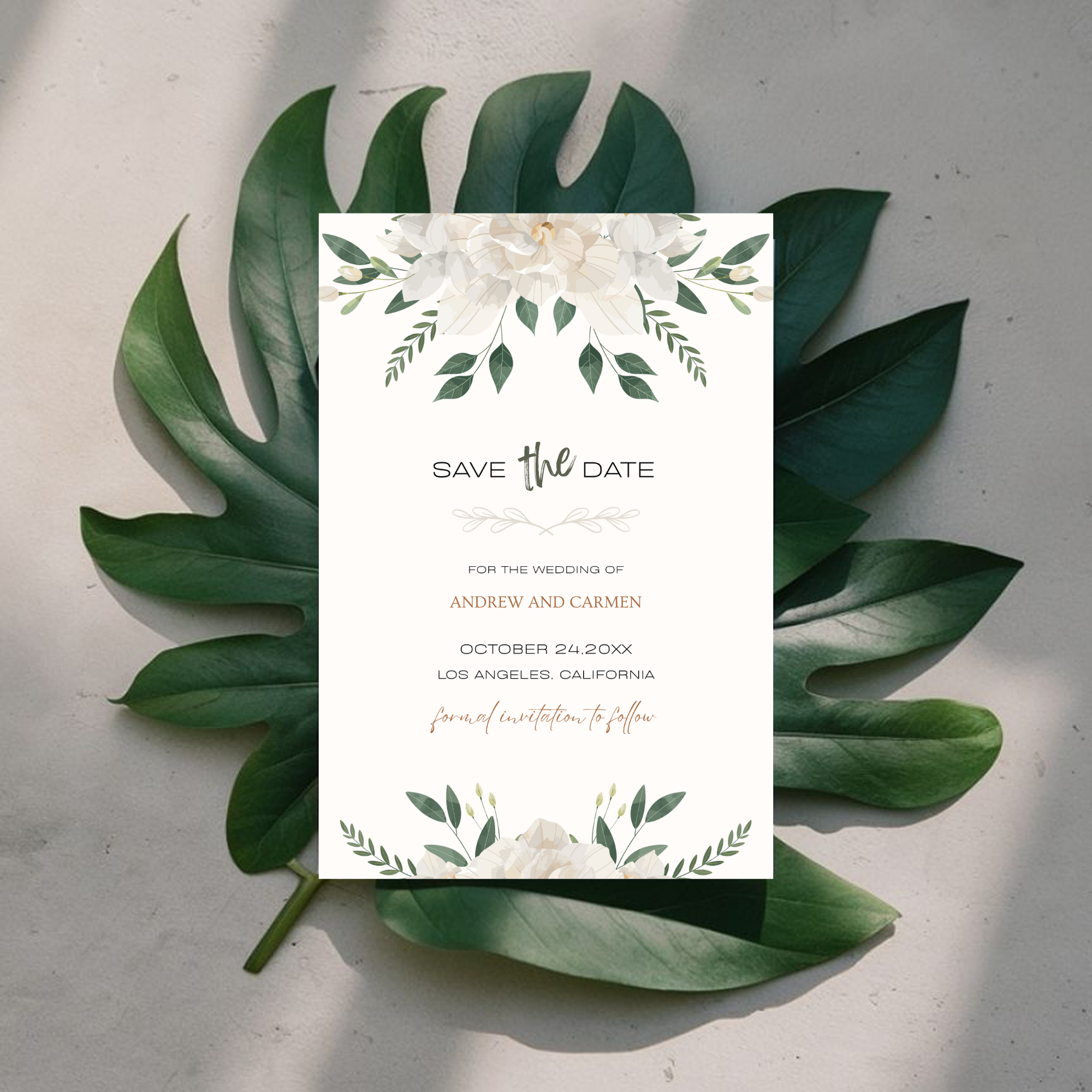 Floral Save The Date Invite