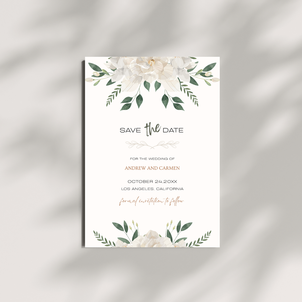 Floral Save The Date Invite
