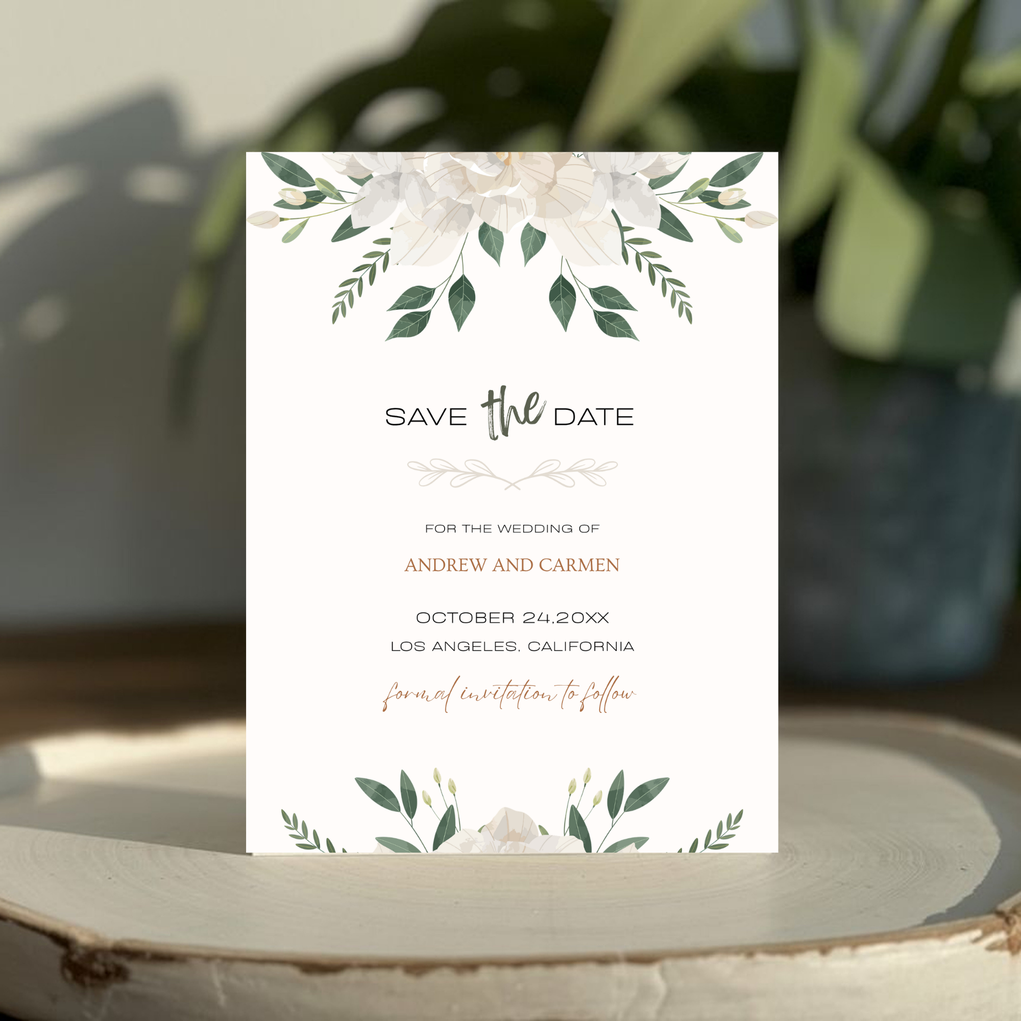 Floral Save The Date Invite