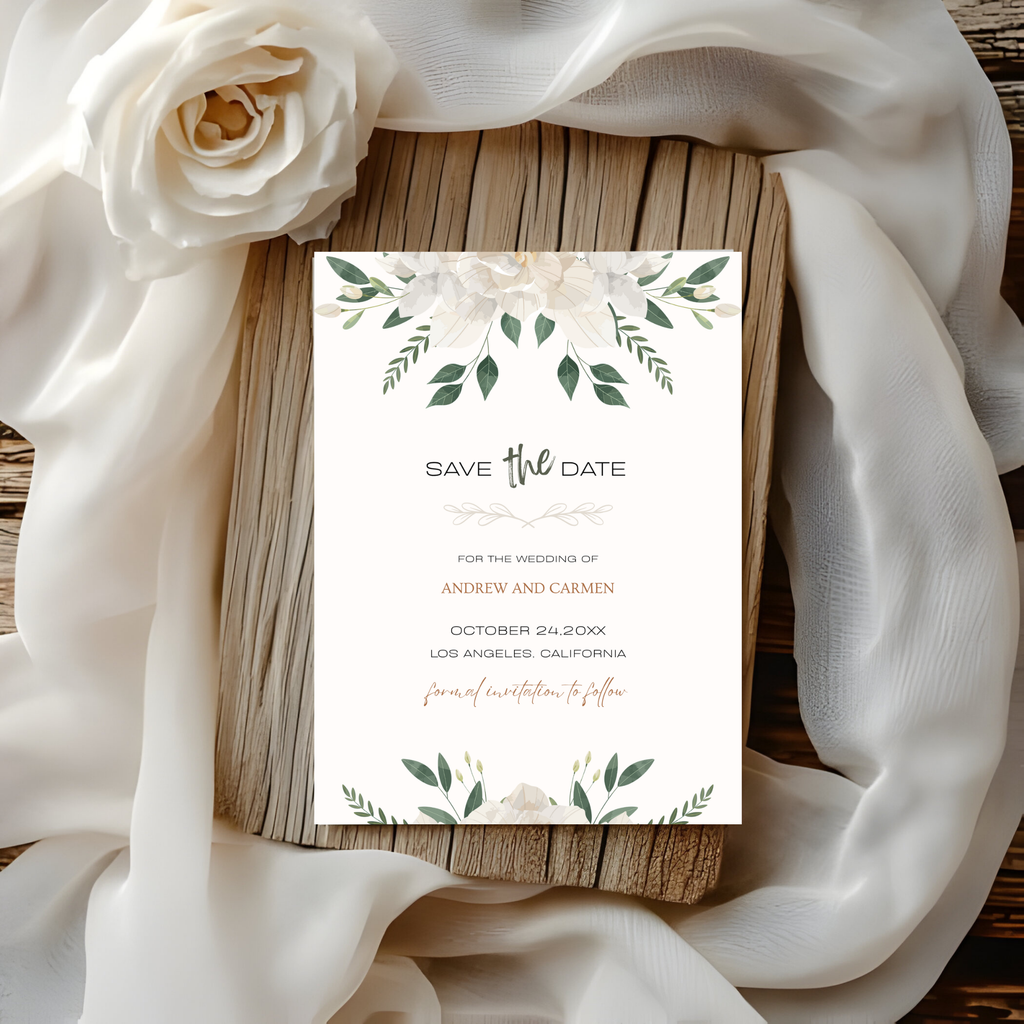 Floral Save The Date Invite