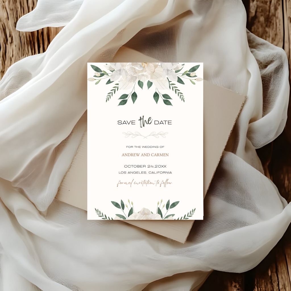 Floral Save The Date Invite
