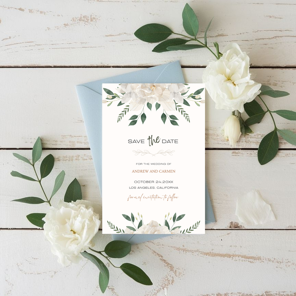 Floral Save The Date Invite