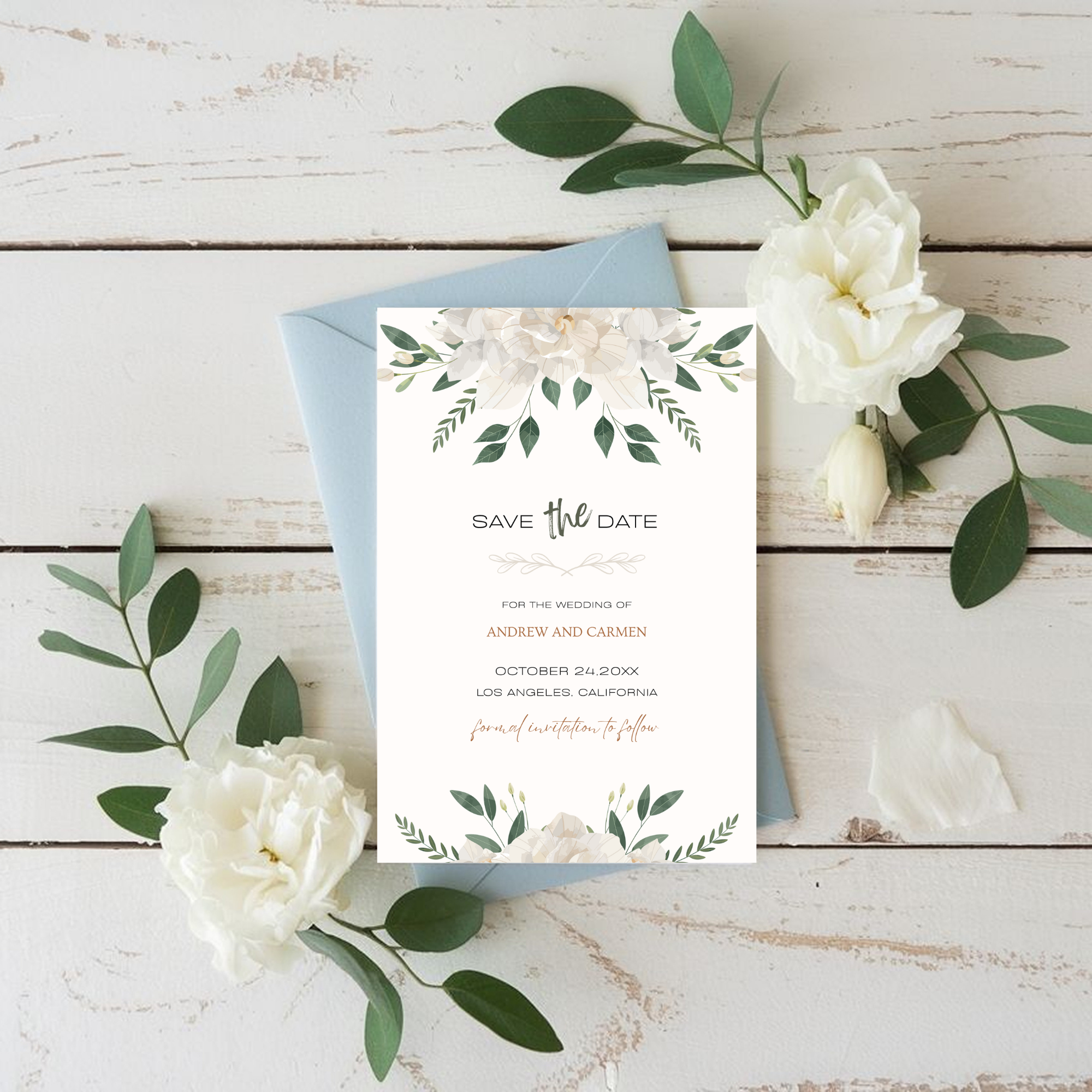 Floral Save The Date Invite