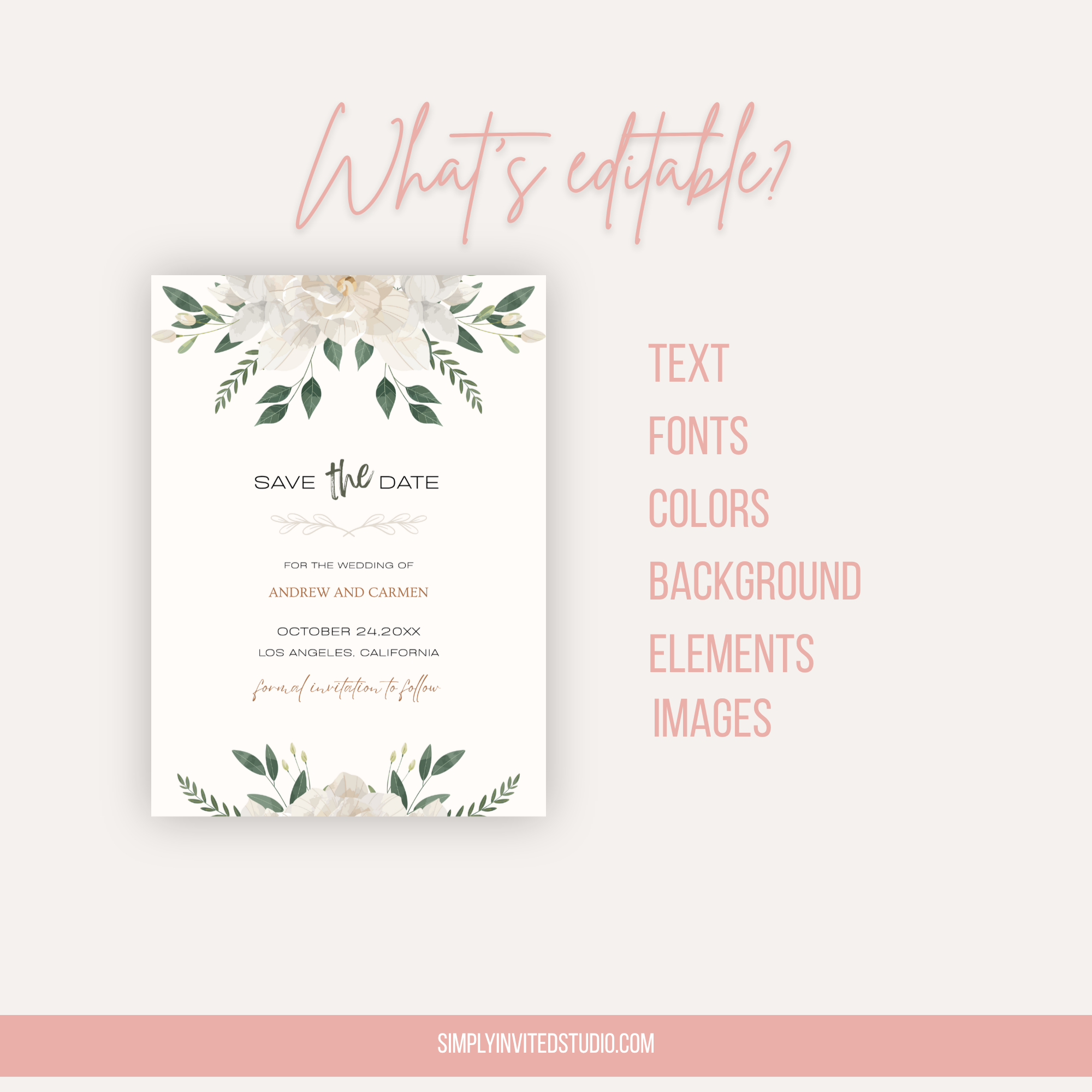 Floral Save The Date Invite