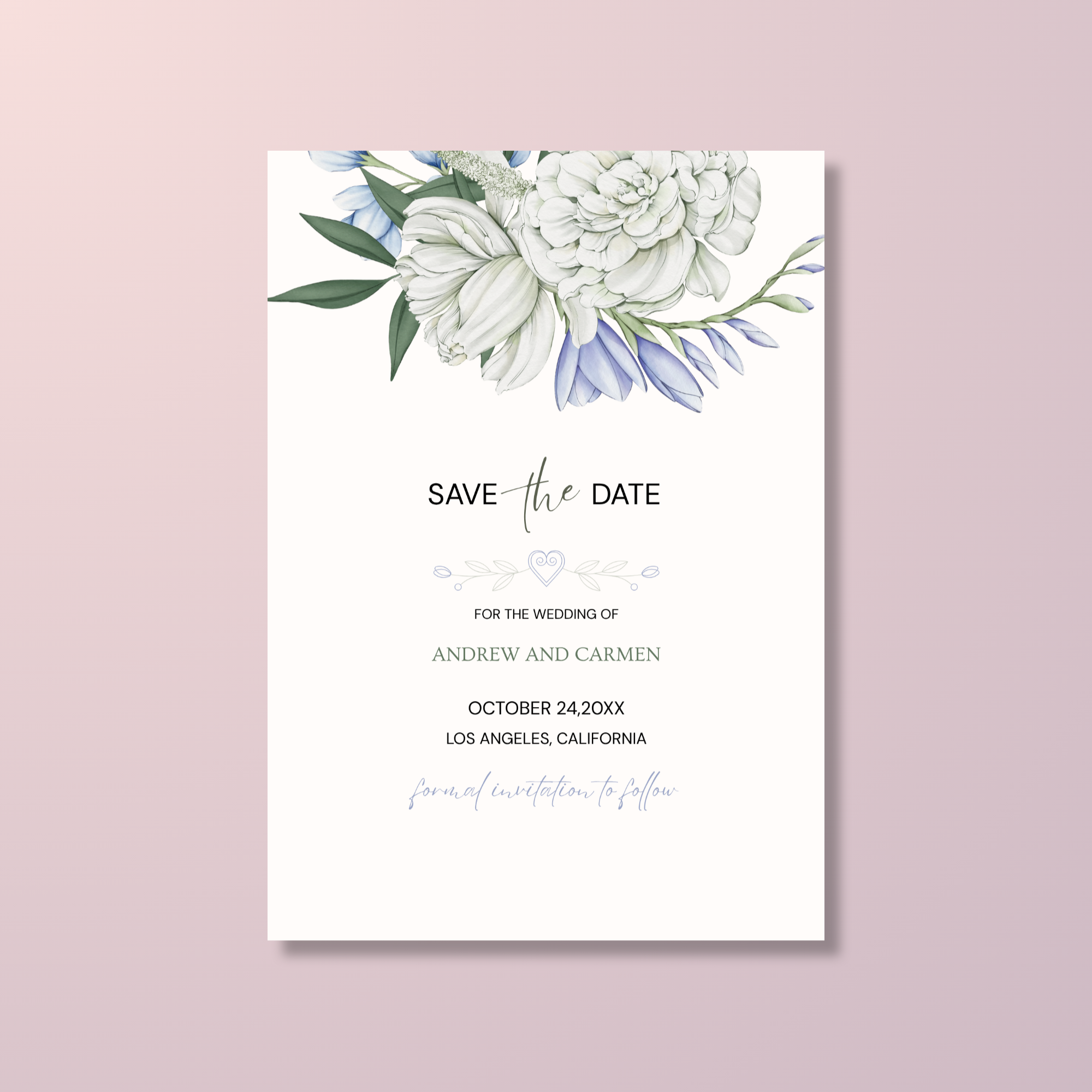 Floral Save The Date Invite