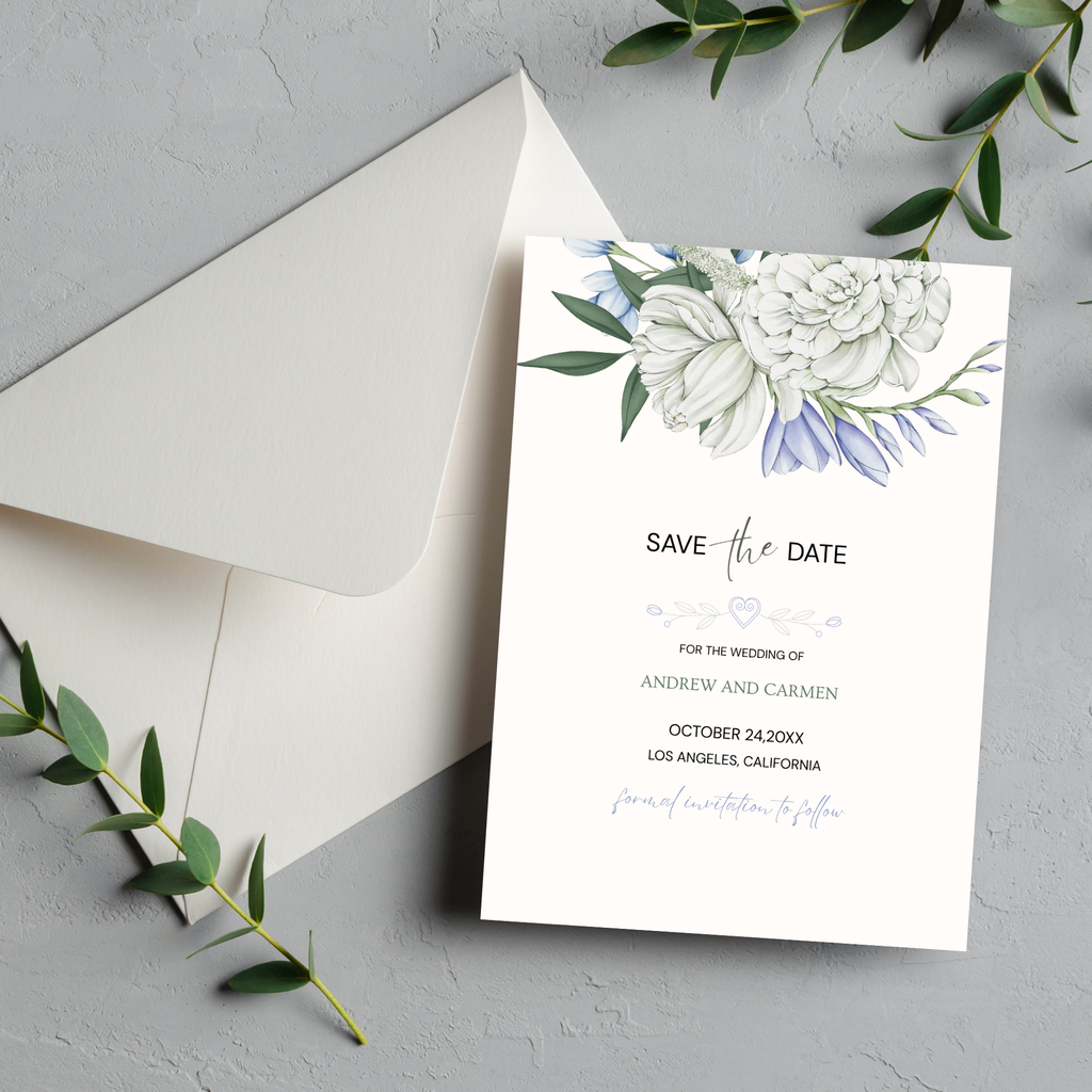 Floral Save The Date Invite