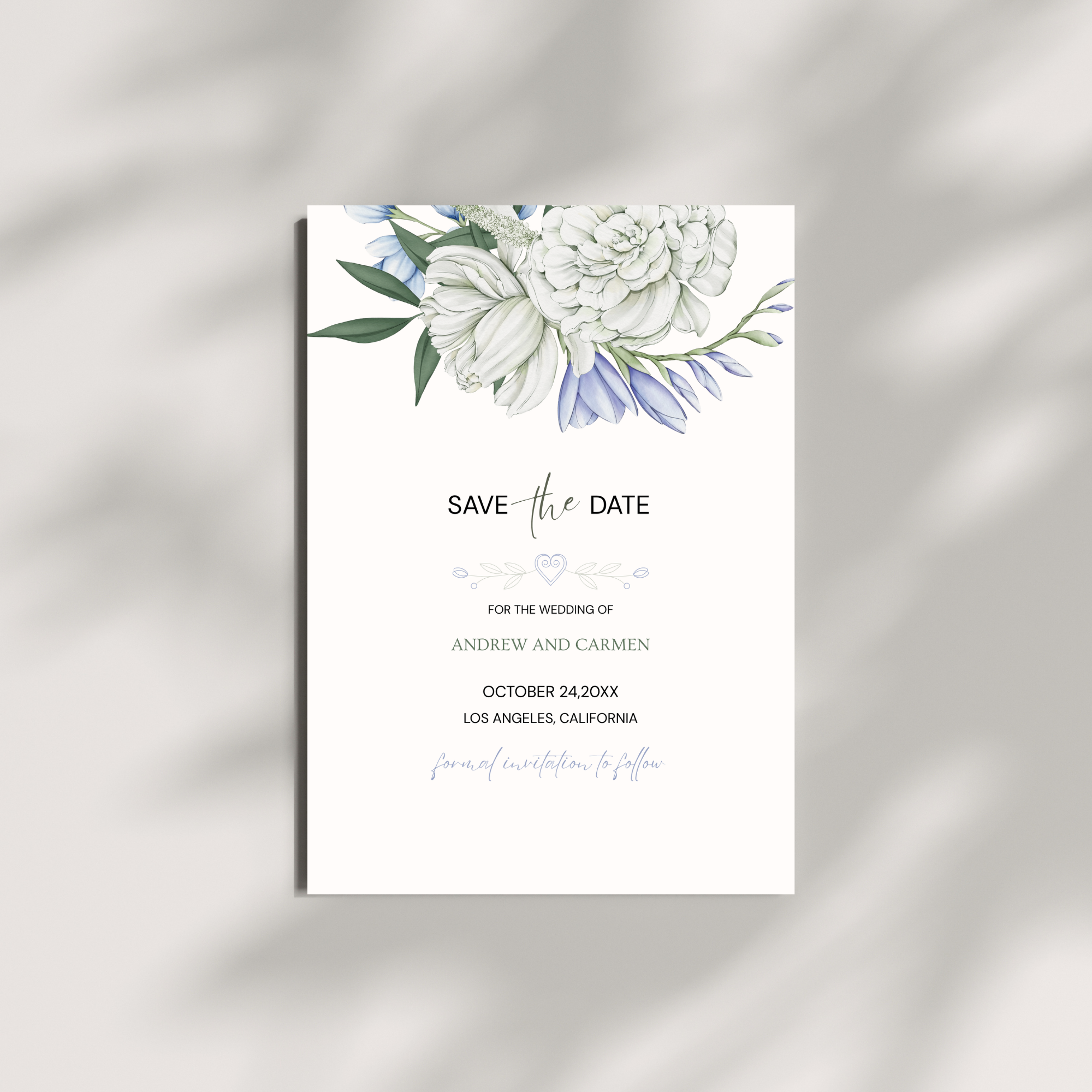 Floral Save The Date Invite