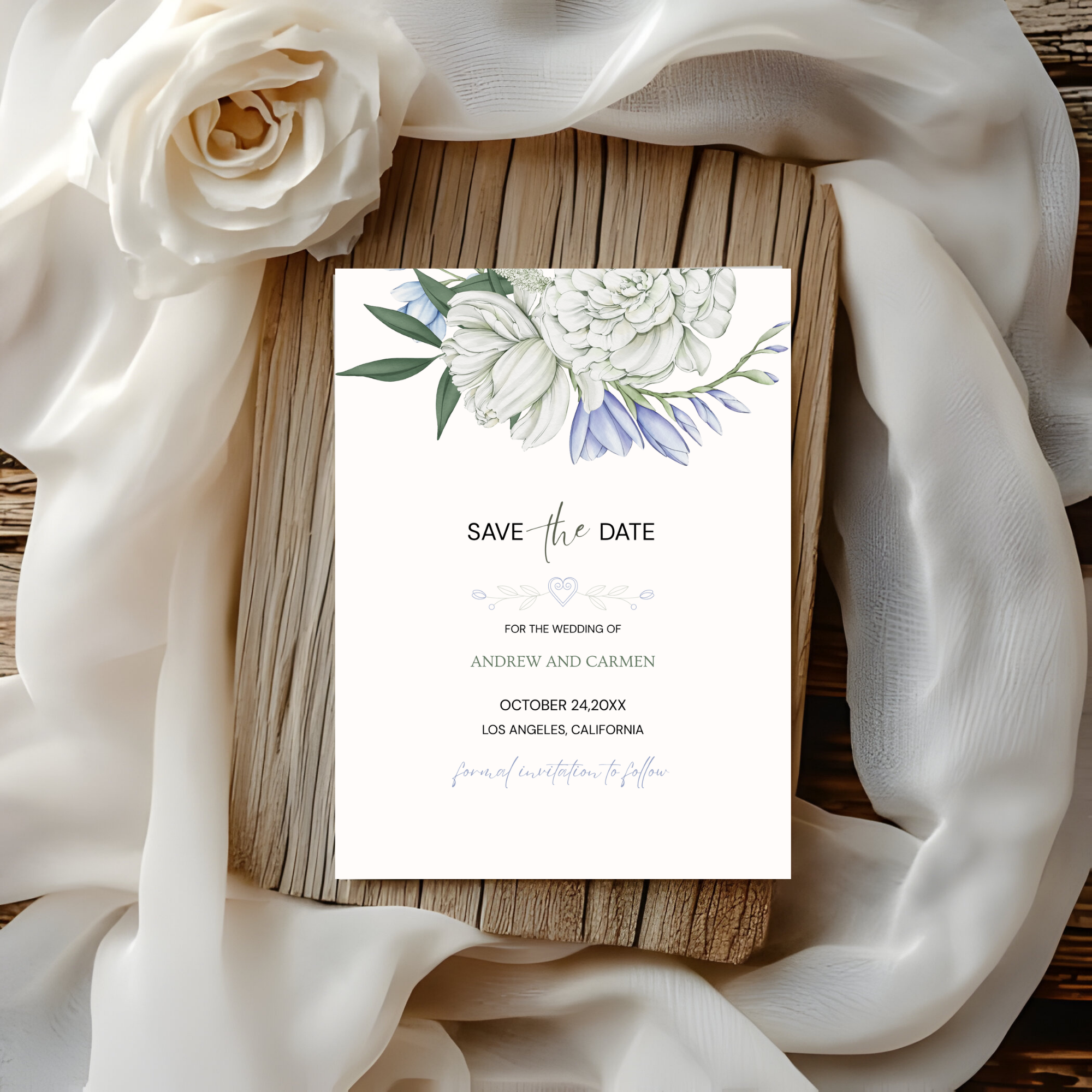 Floral Save The Date Invite