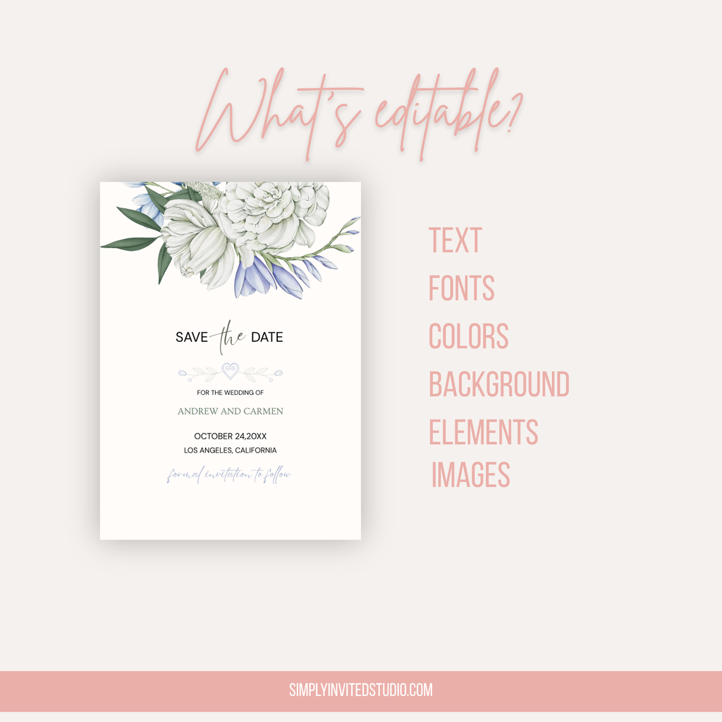Floral Save The Date Invite