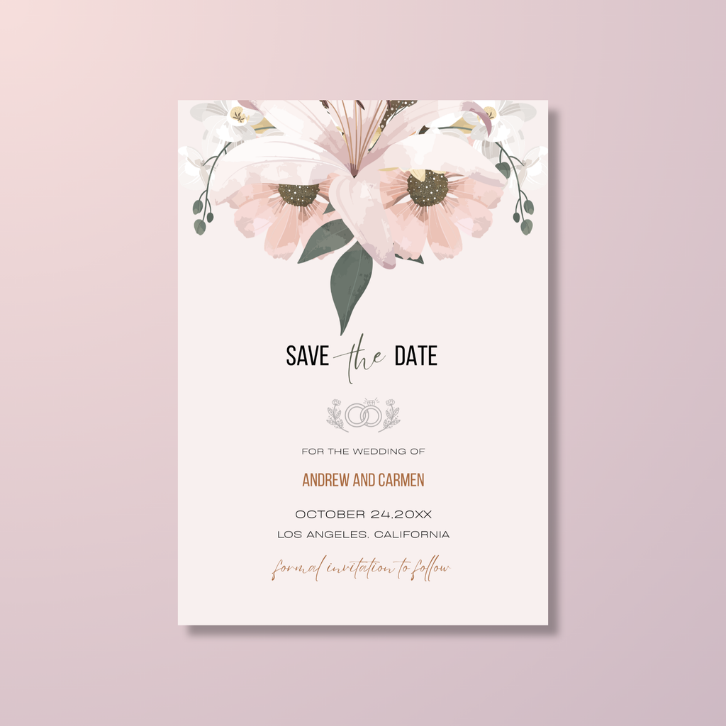 Blush Save The Date Invite