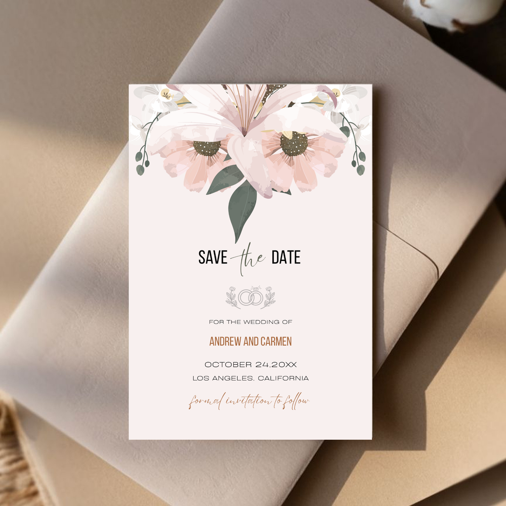 Blush Save The Date Invite