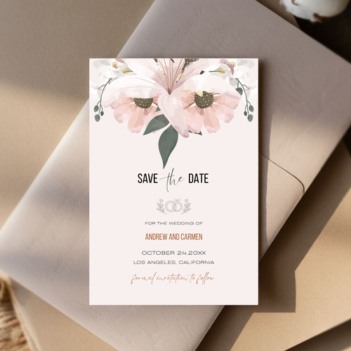 Blush Save The Date Invite