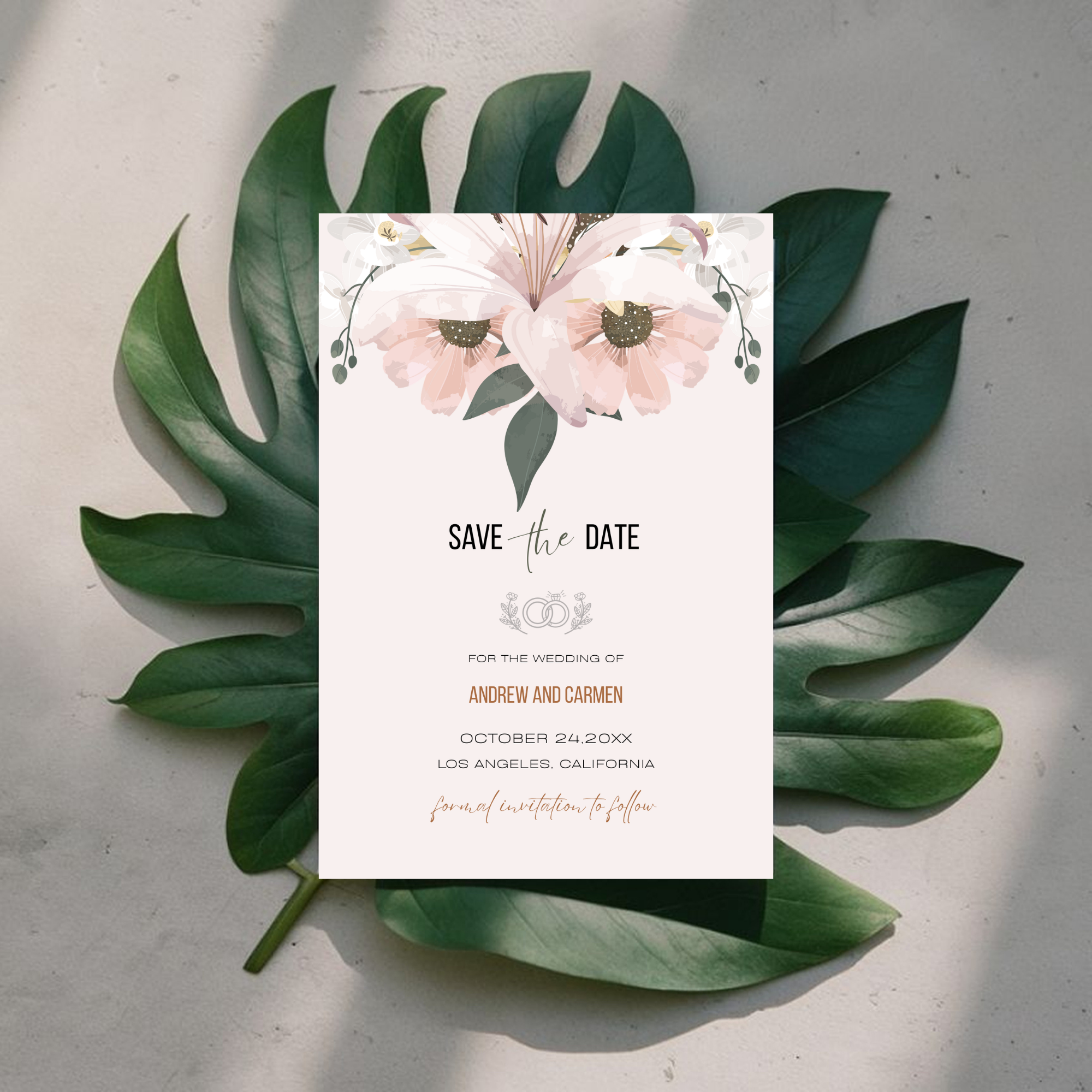 Blush Save The Date Invite