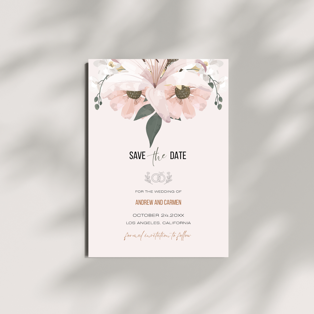 Blush Save The Date Invite