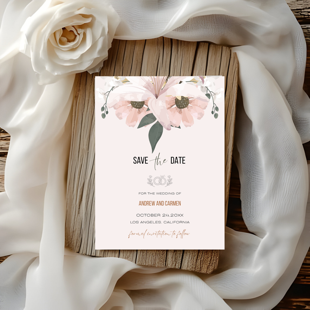 Blush Save The Date Invite