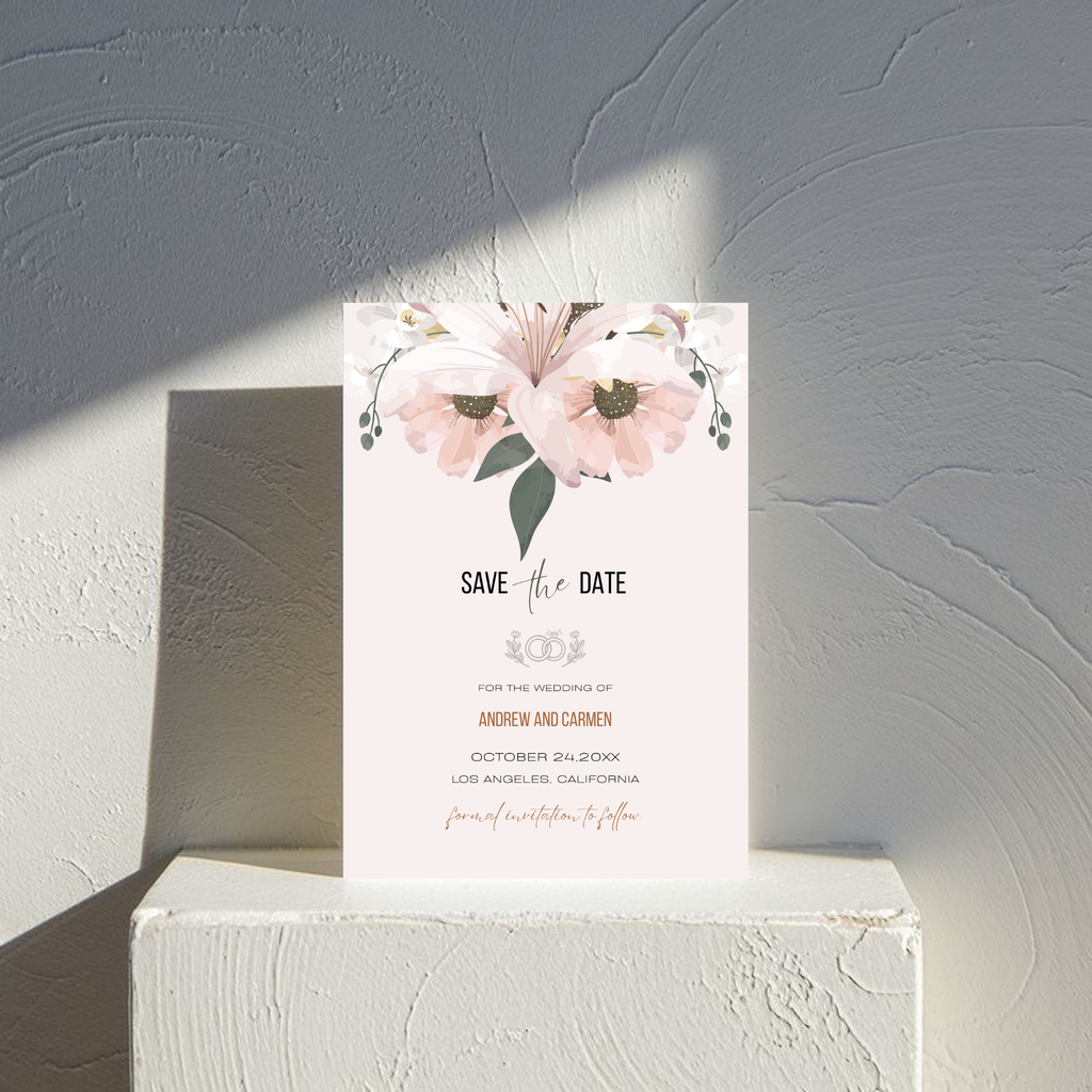 Blush Save The Date Invite