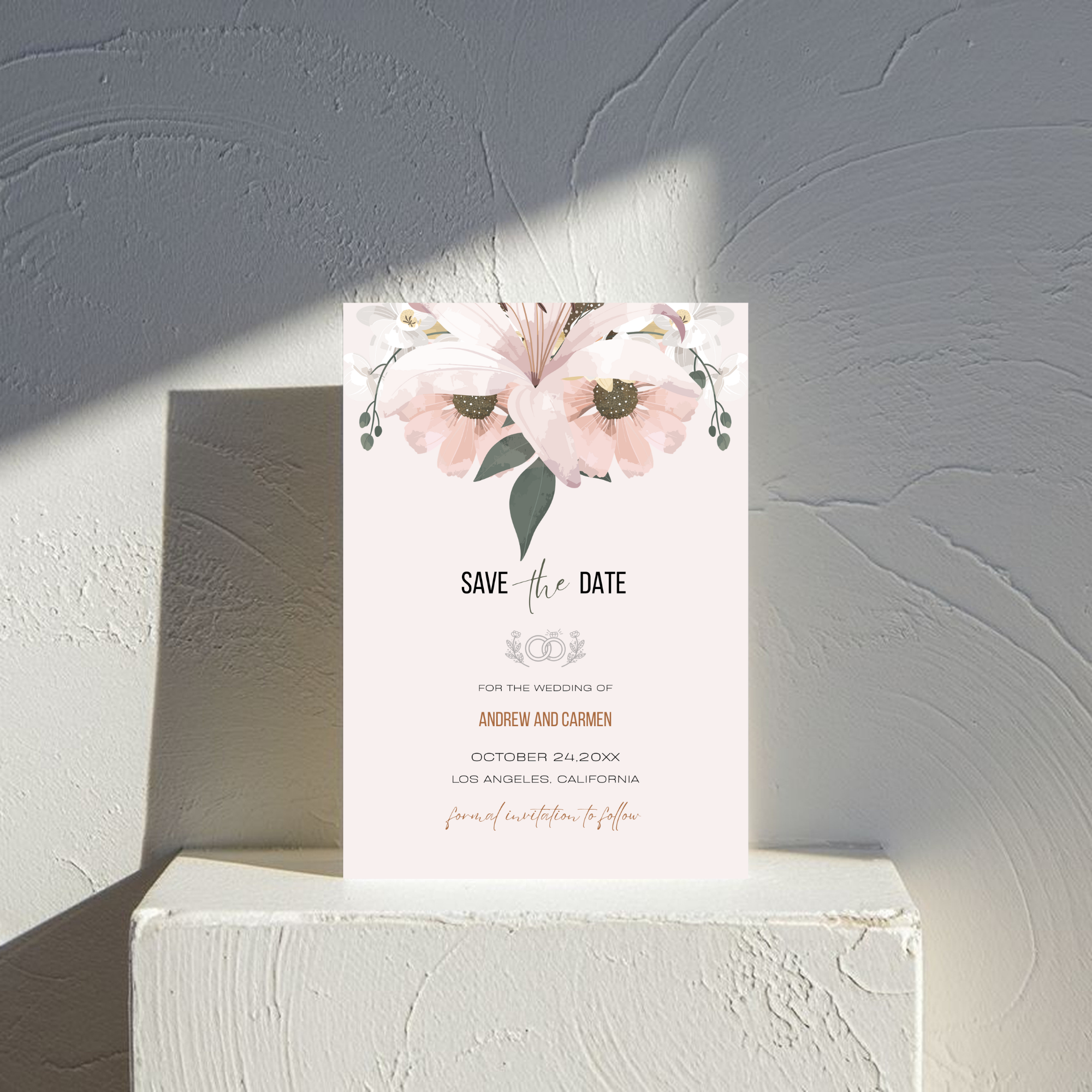 Blush Save The Date Invite