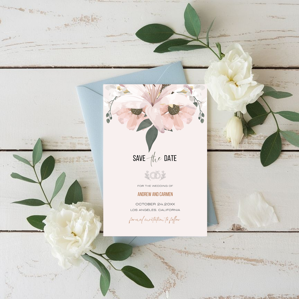 Blush Save The Date Invite