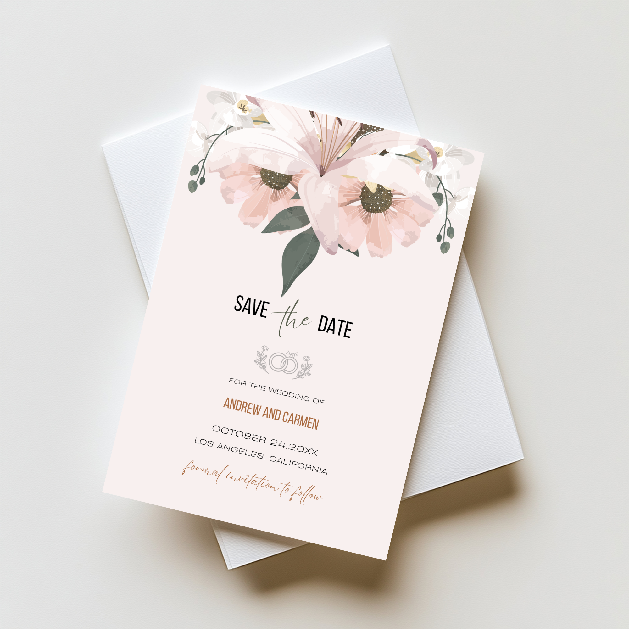 Blush Save The Date Invite