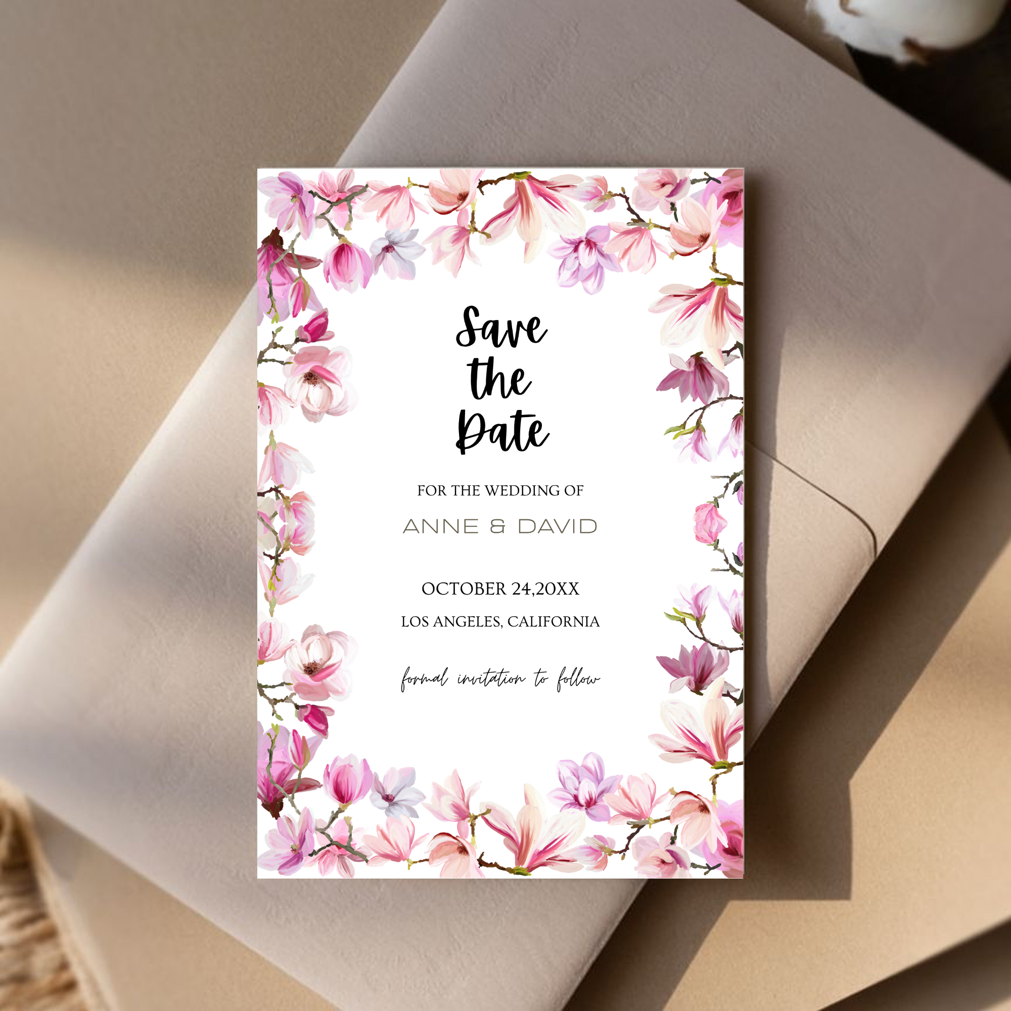 Magnolia Save The Date Invite