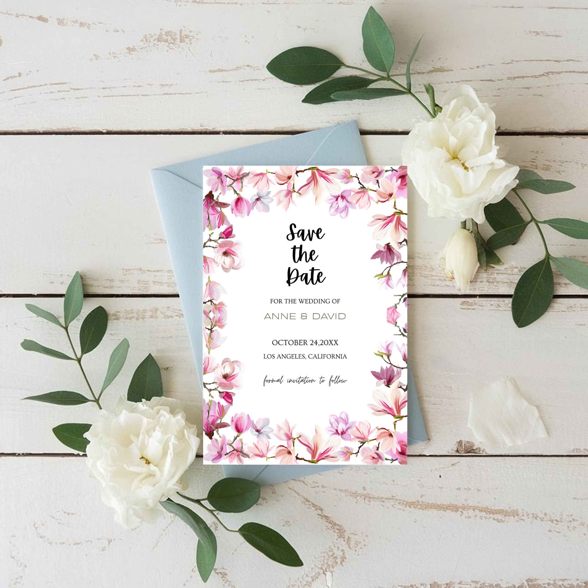 Magnolia Save The Date Invite