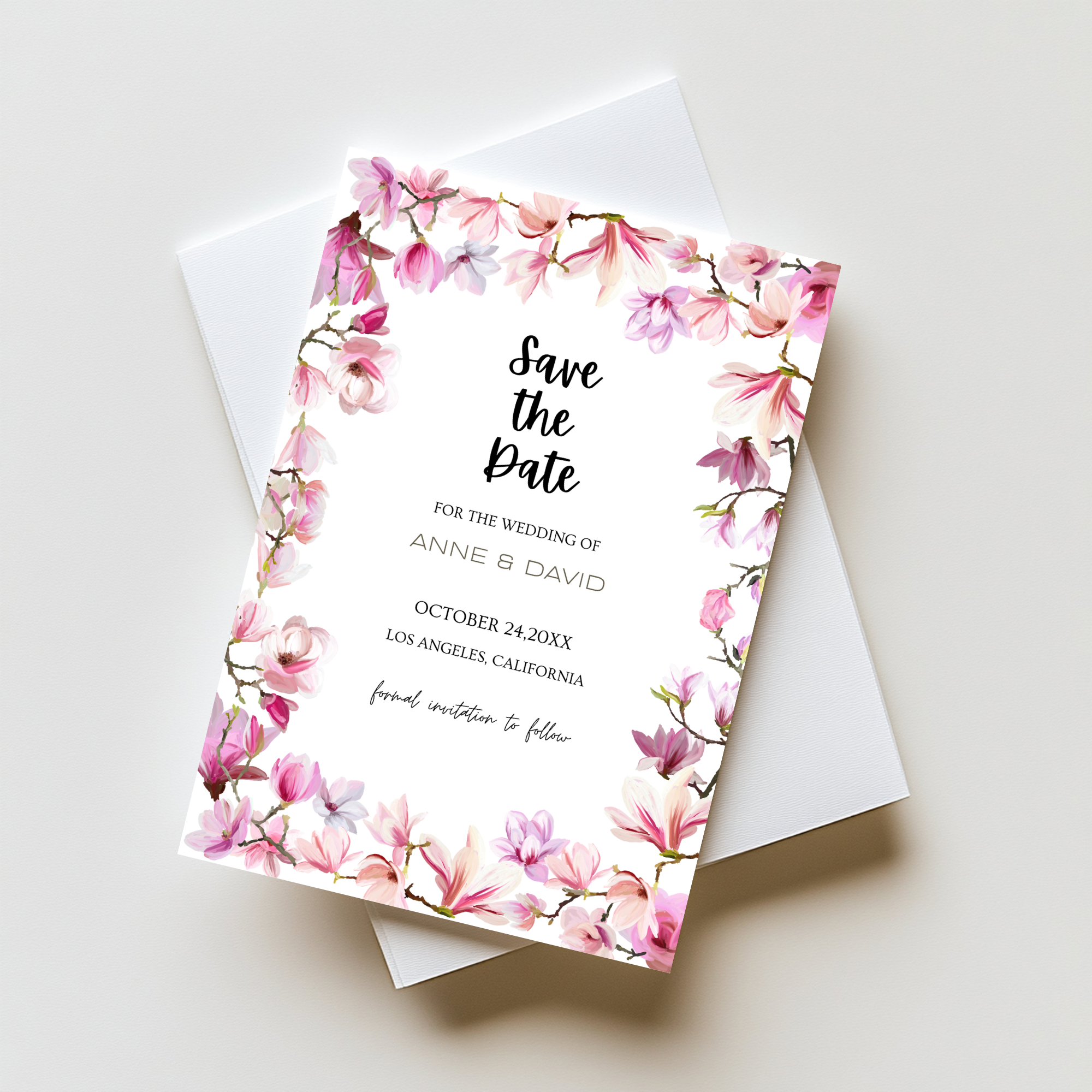 Magnolia Save The Date Invite